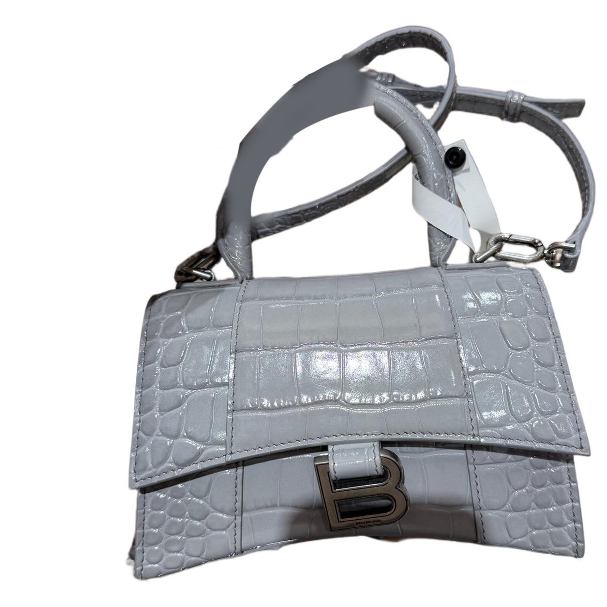 Hourglass leather handbag