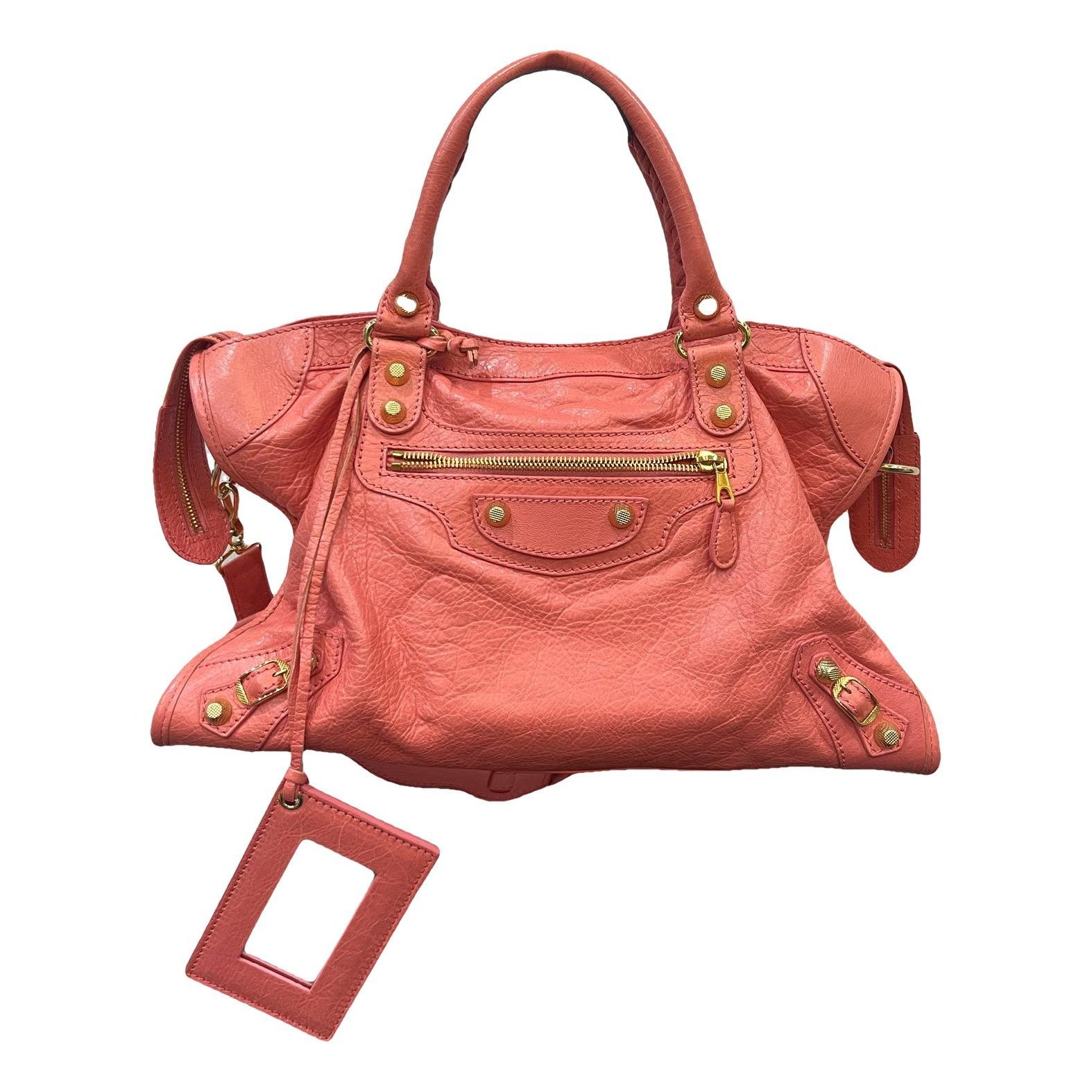 City leather handbag