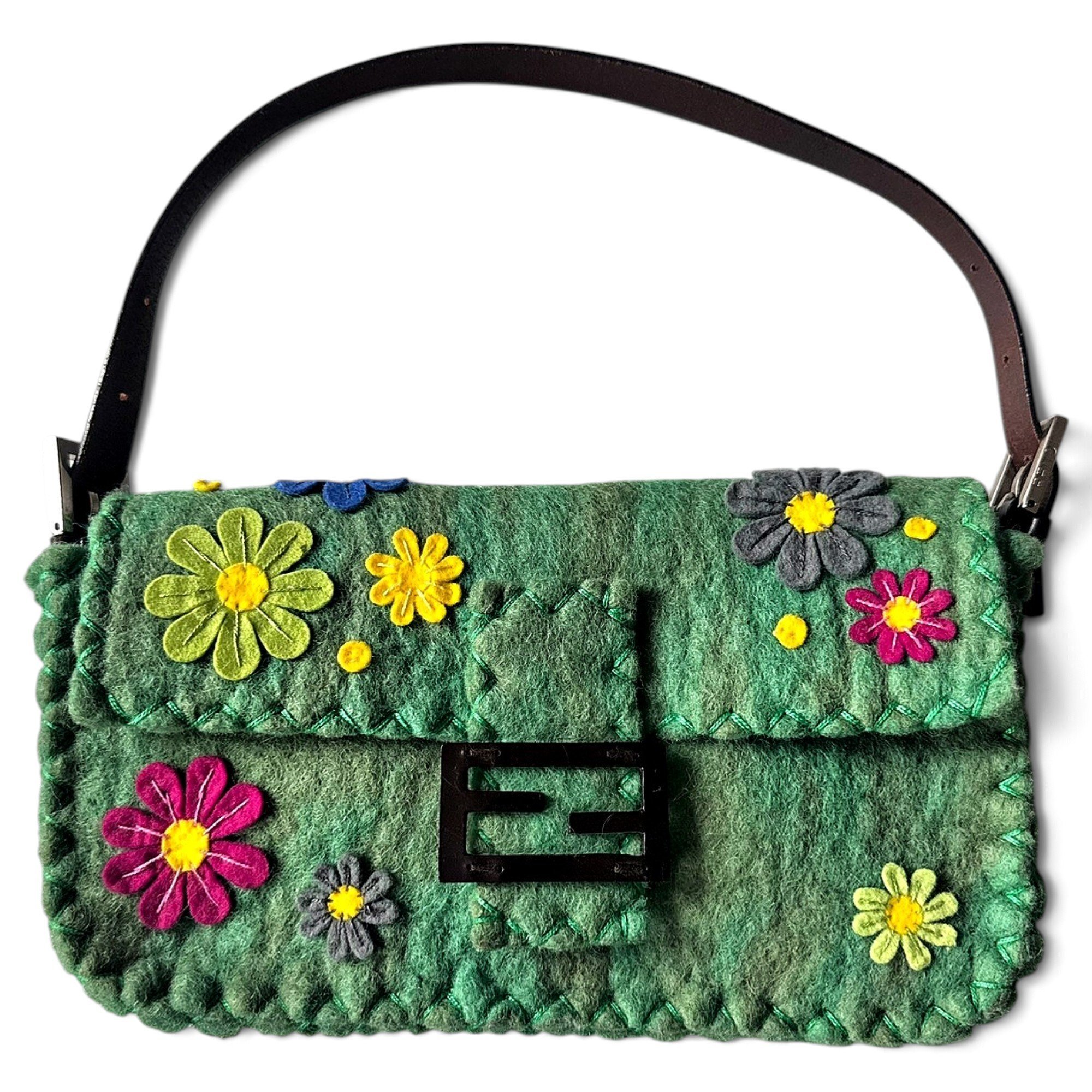Baguette wool handbag