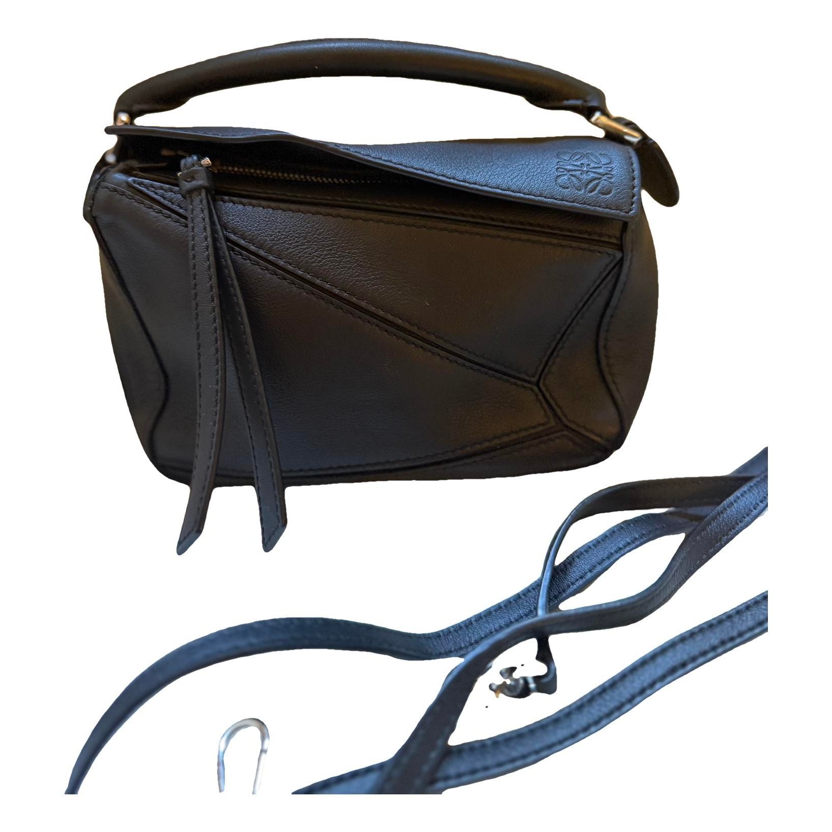 Puzzle leather handbag