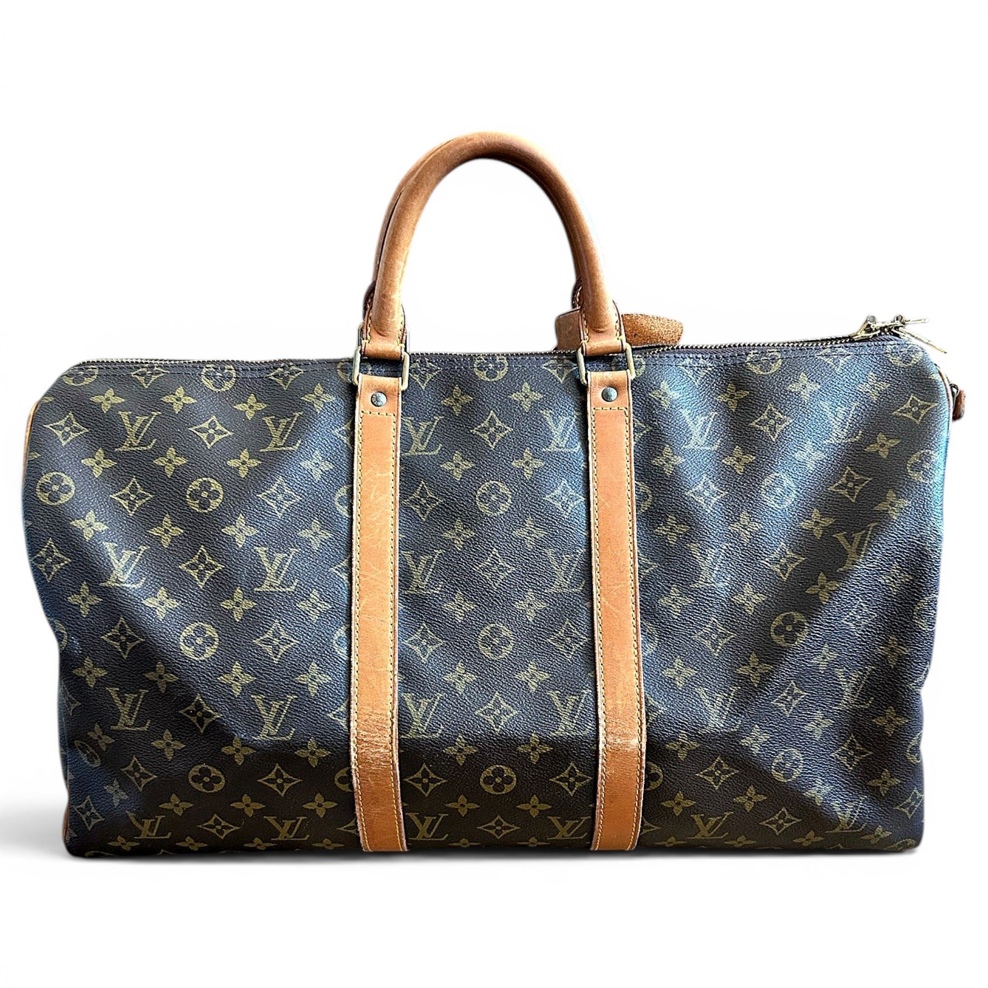 Keepall leather travel bag