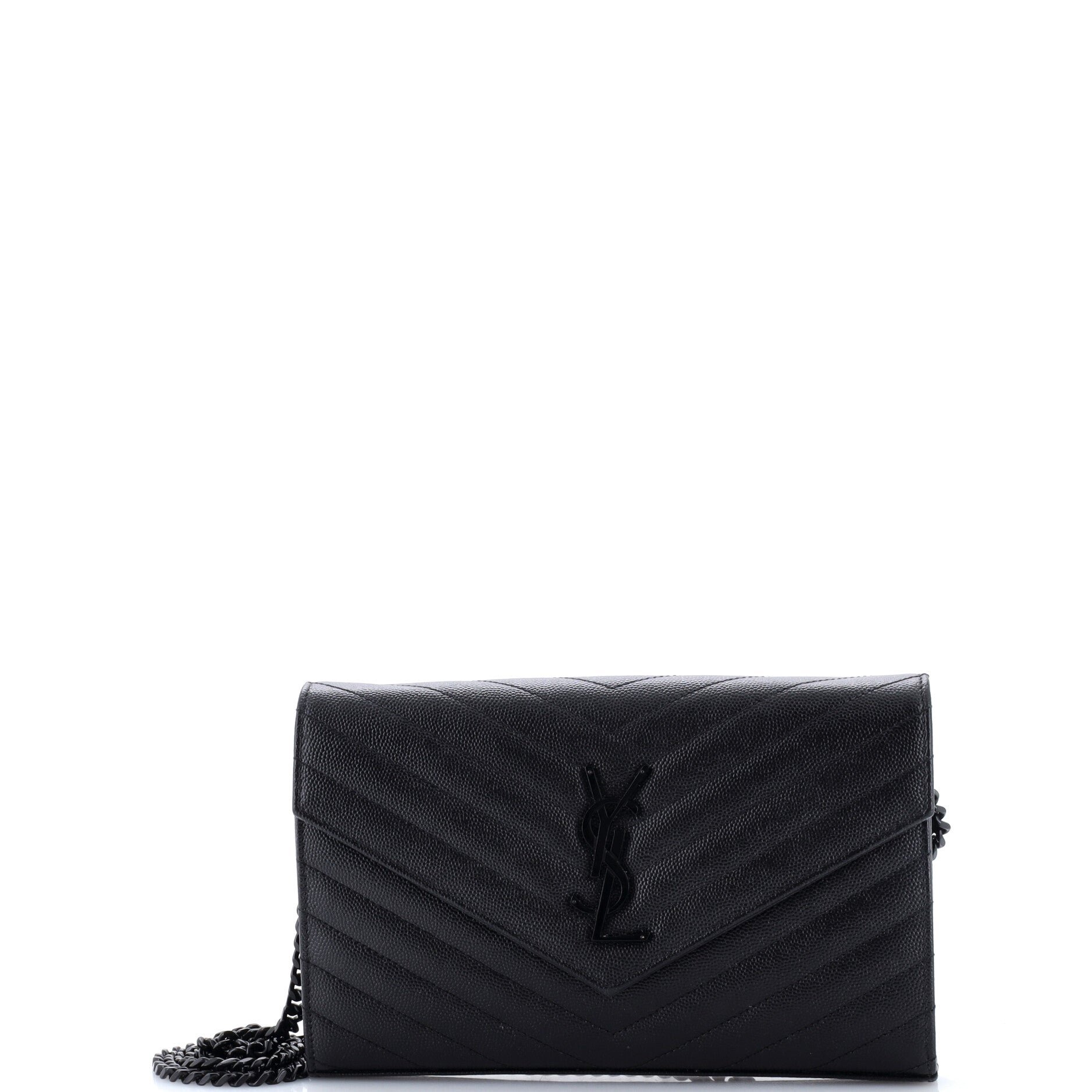 Classic Monogram Wallet on Chain Matelasse Chevron Leather Medium