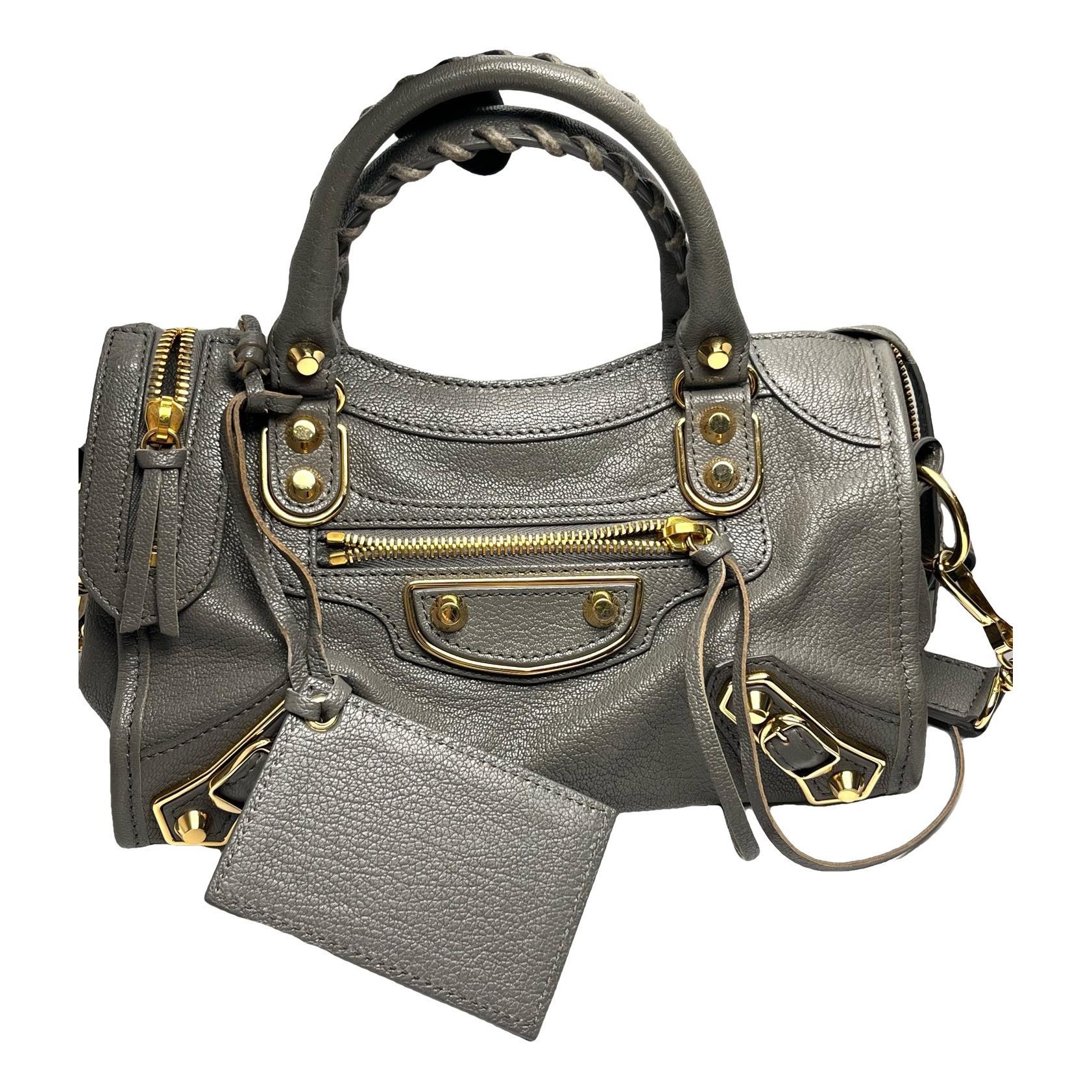City leather handbag