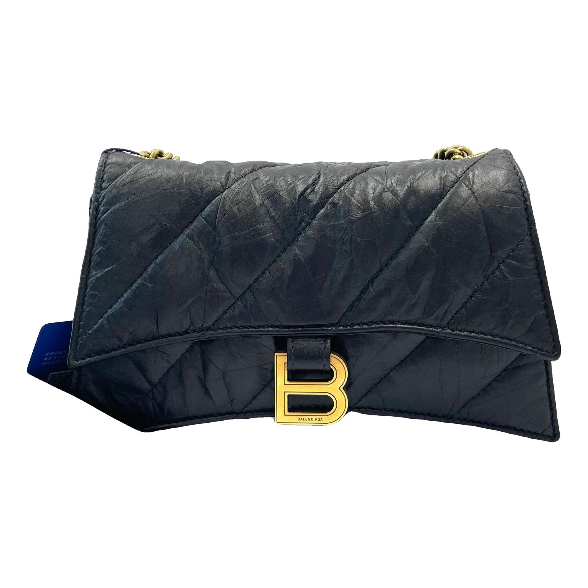 Crush leather handbag