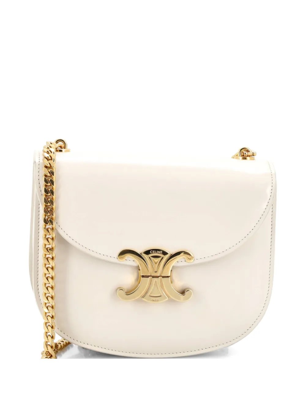 Triomphe Besace Clea Chain Flap Bag Leather shoulder bag