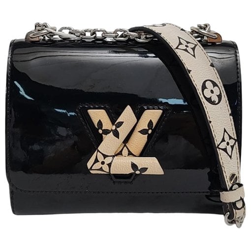 Twist patent leather handbag