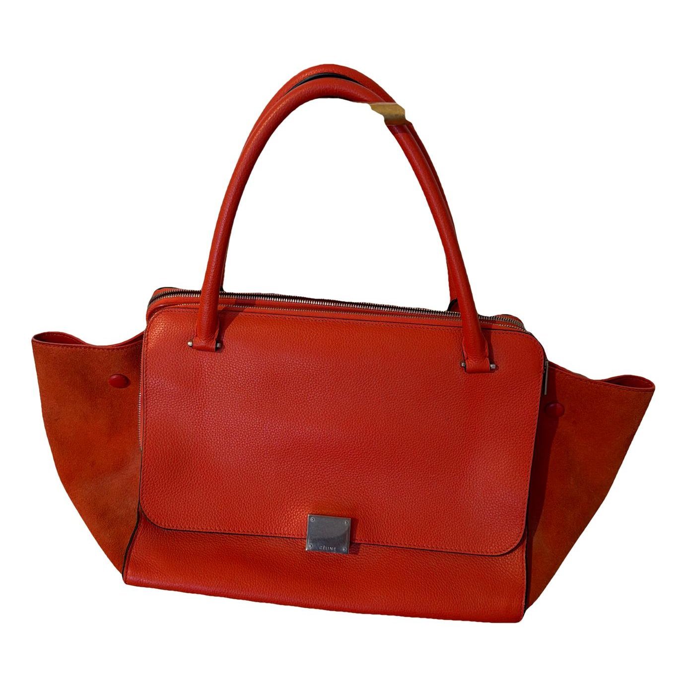 Trapèze leather handbag