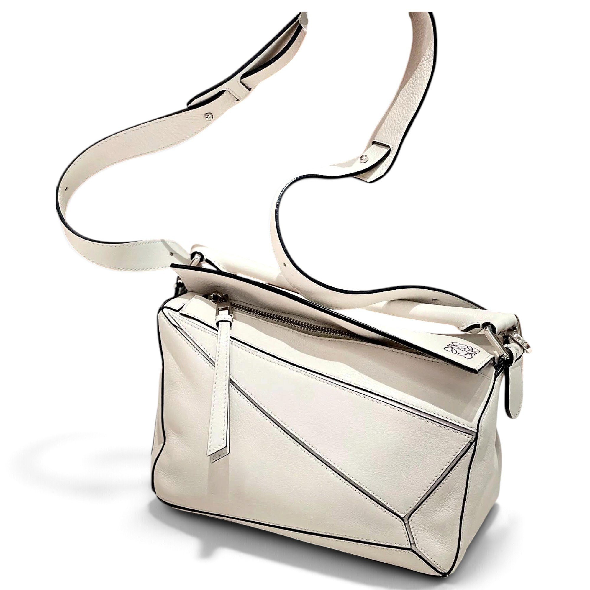 Puzzle leather crossbody bag