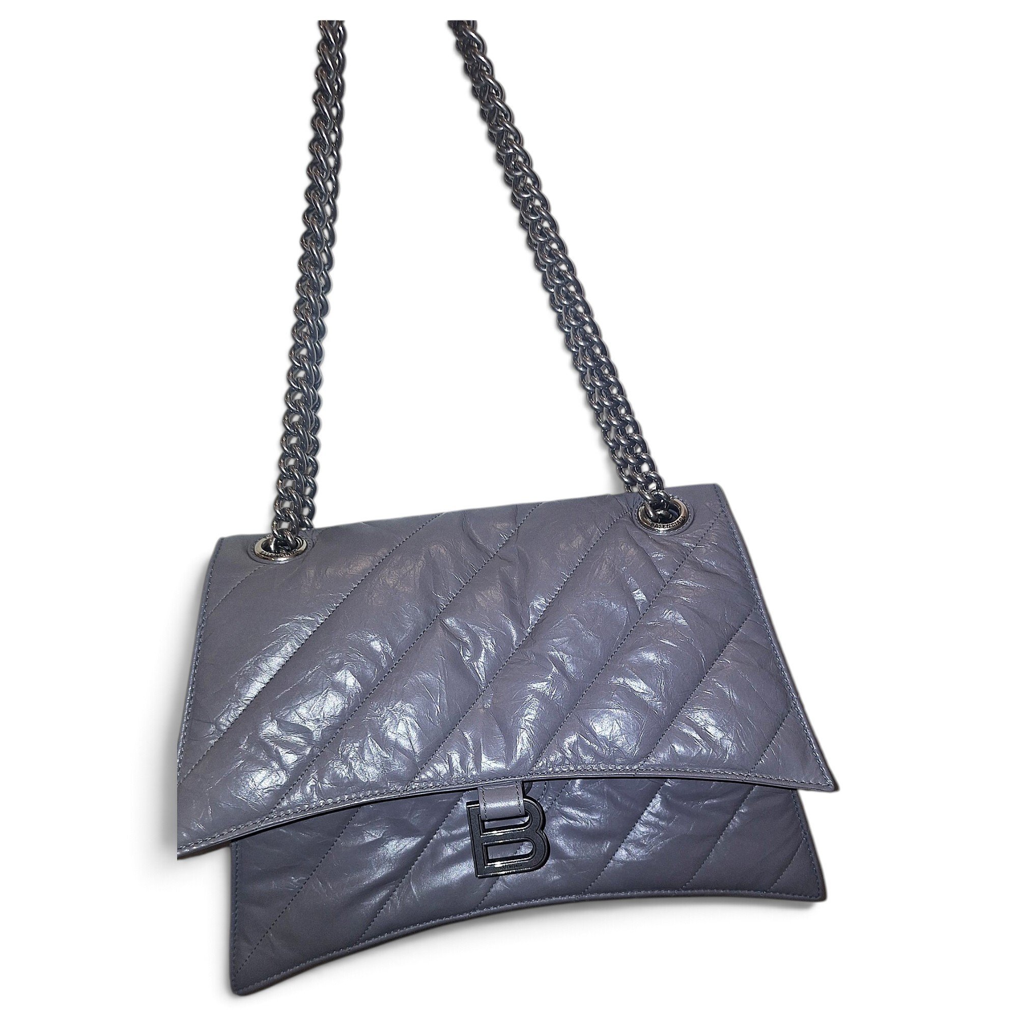 Crush leather handbag