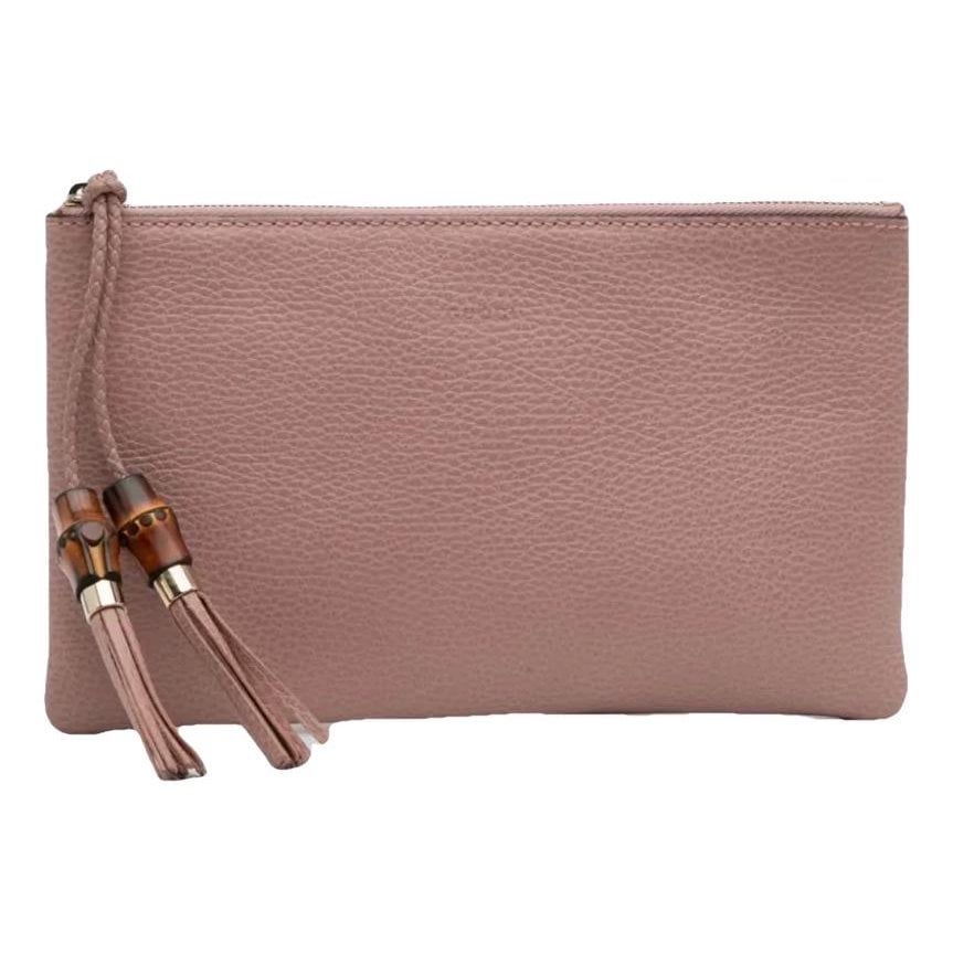Leather clutch bag