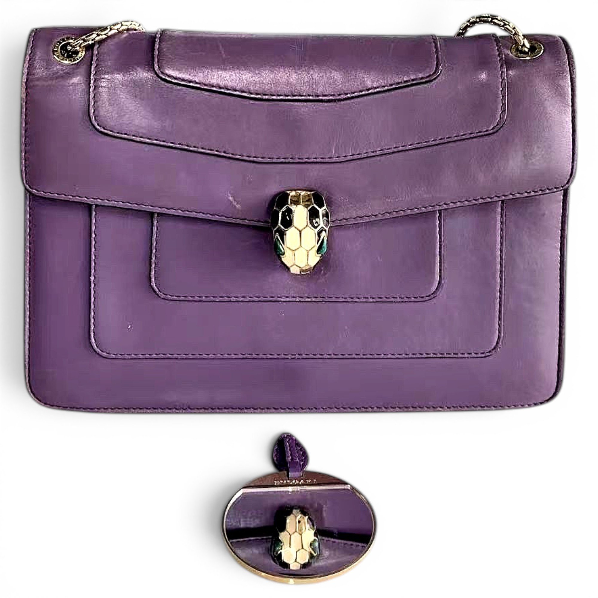 Serpenti leather handbag