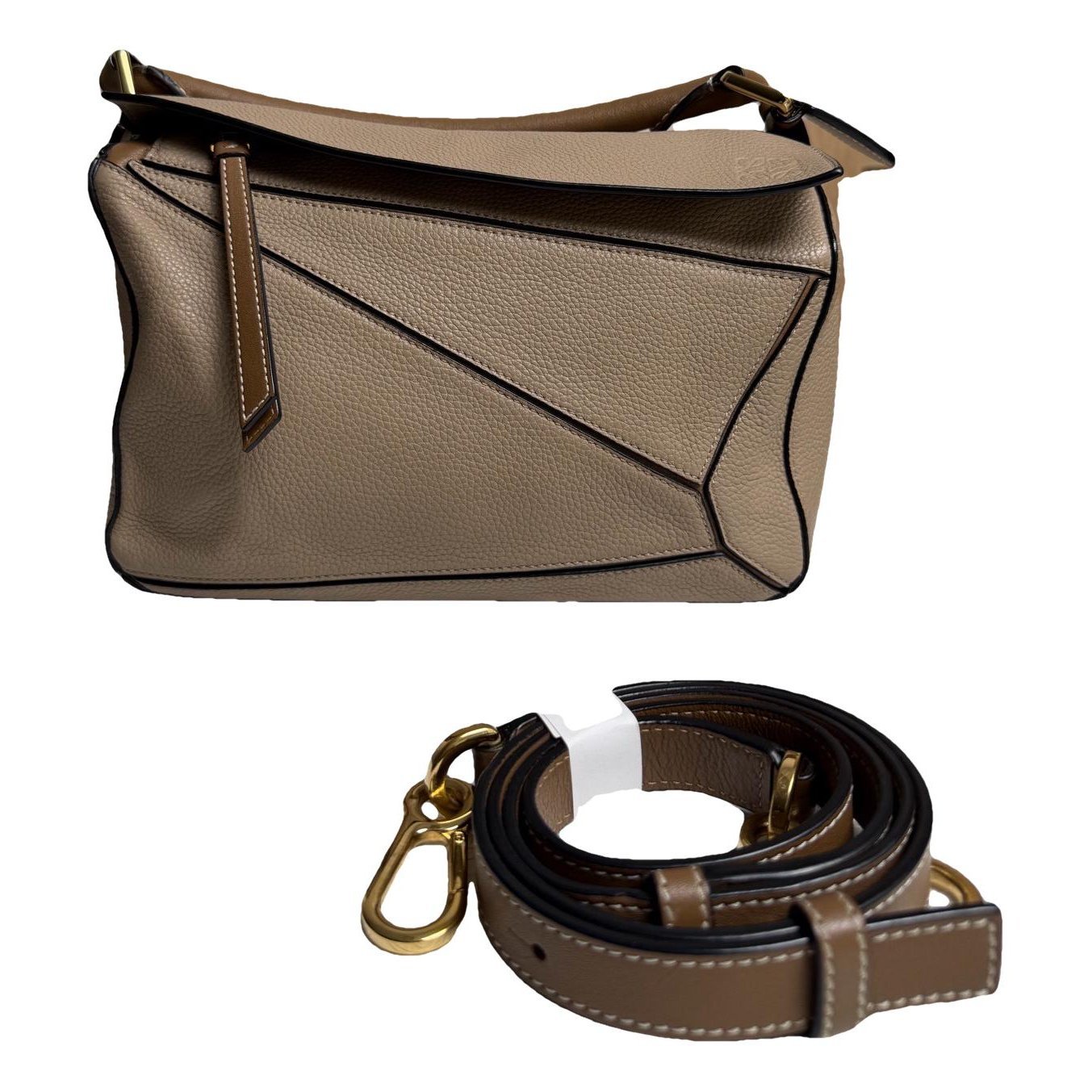 Puzzle leather handbag