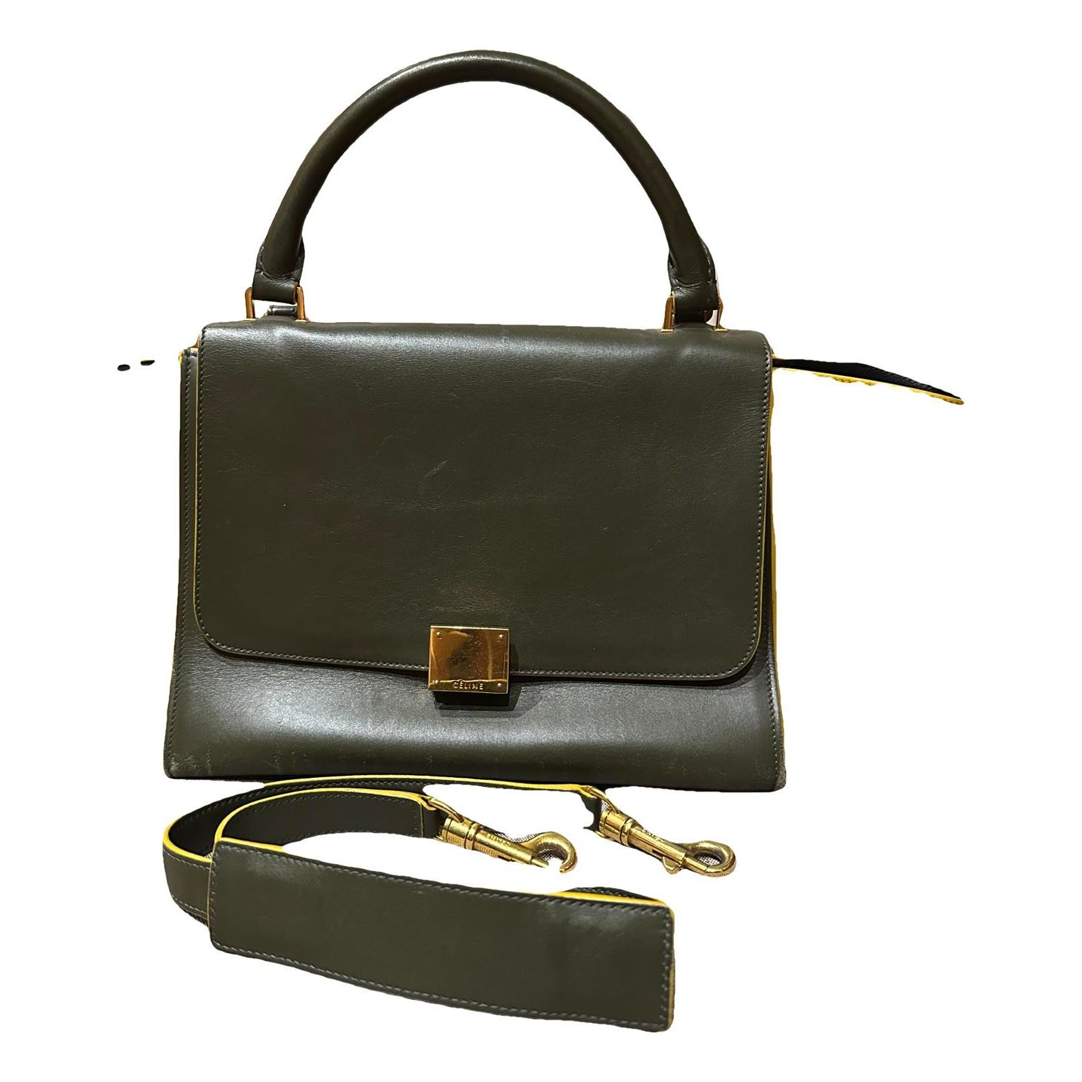 Trapèze leather handbag