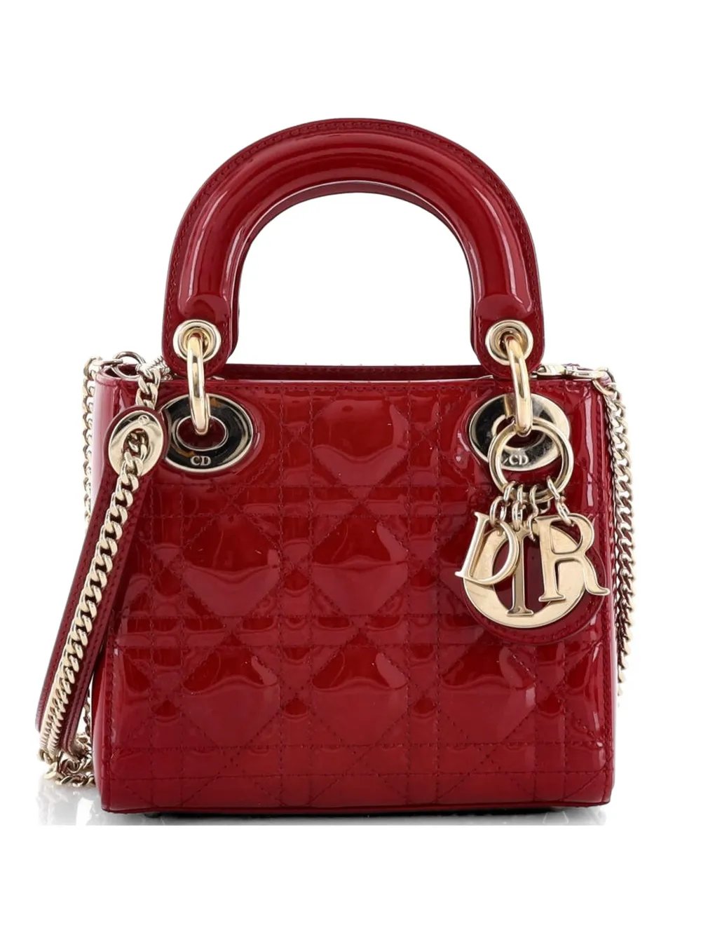 Lady Dior Chain Bag Cannage Quilt Patent Mini satchel