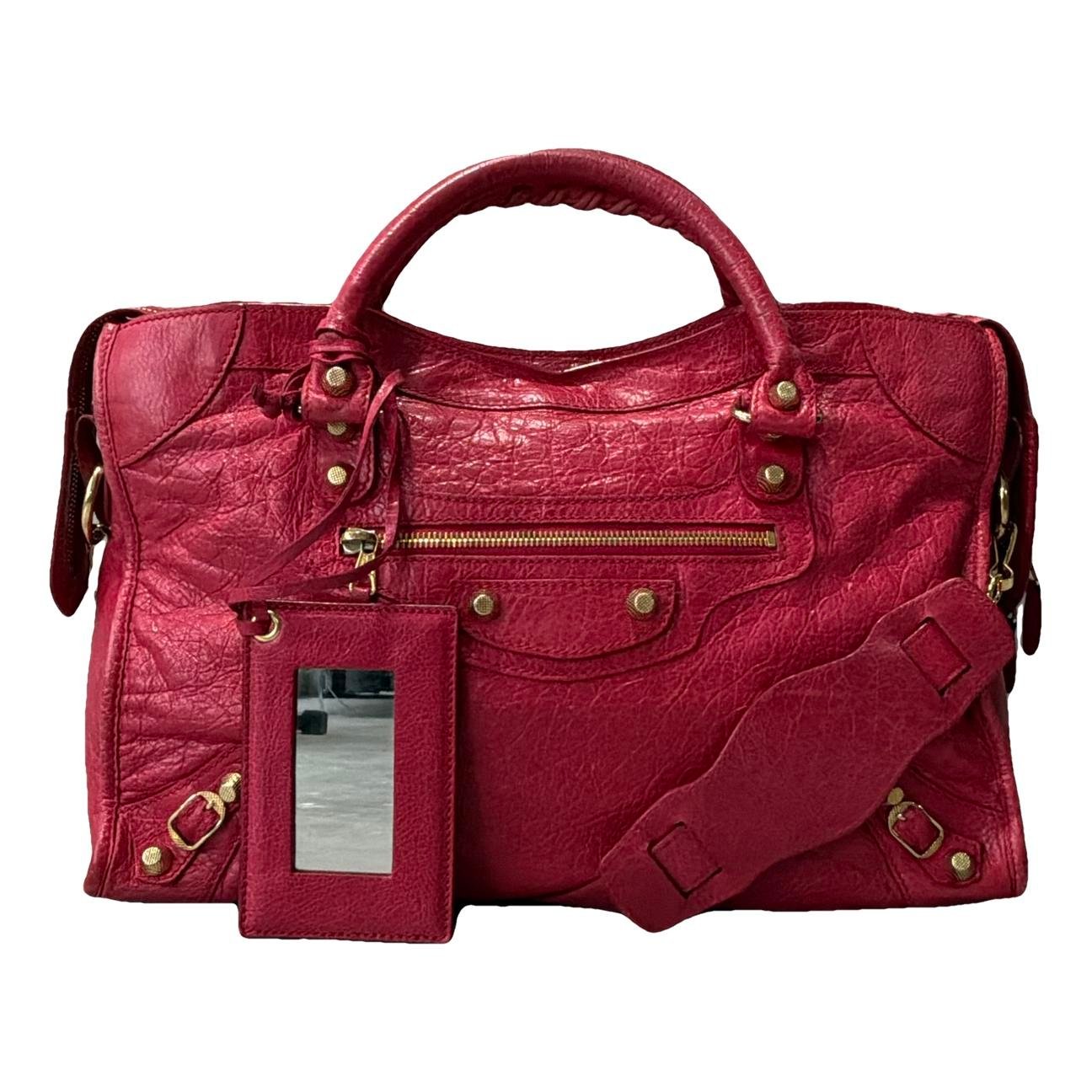 City leather handbag