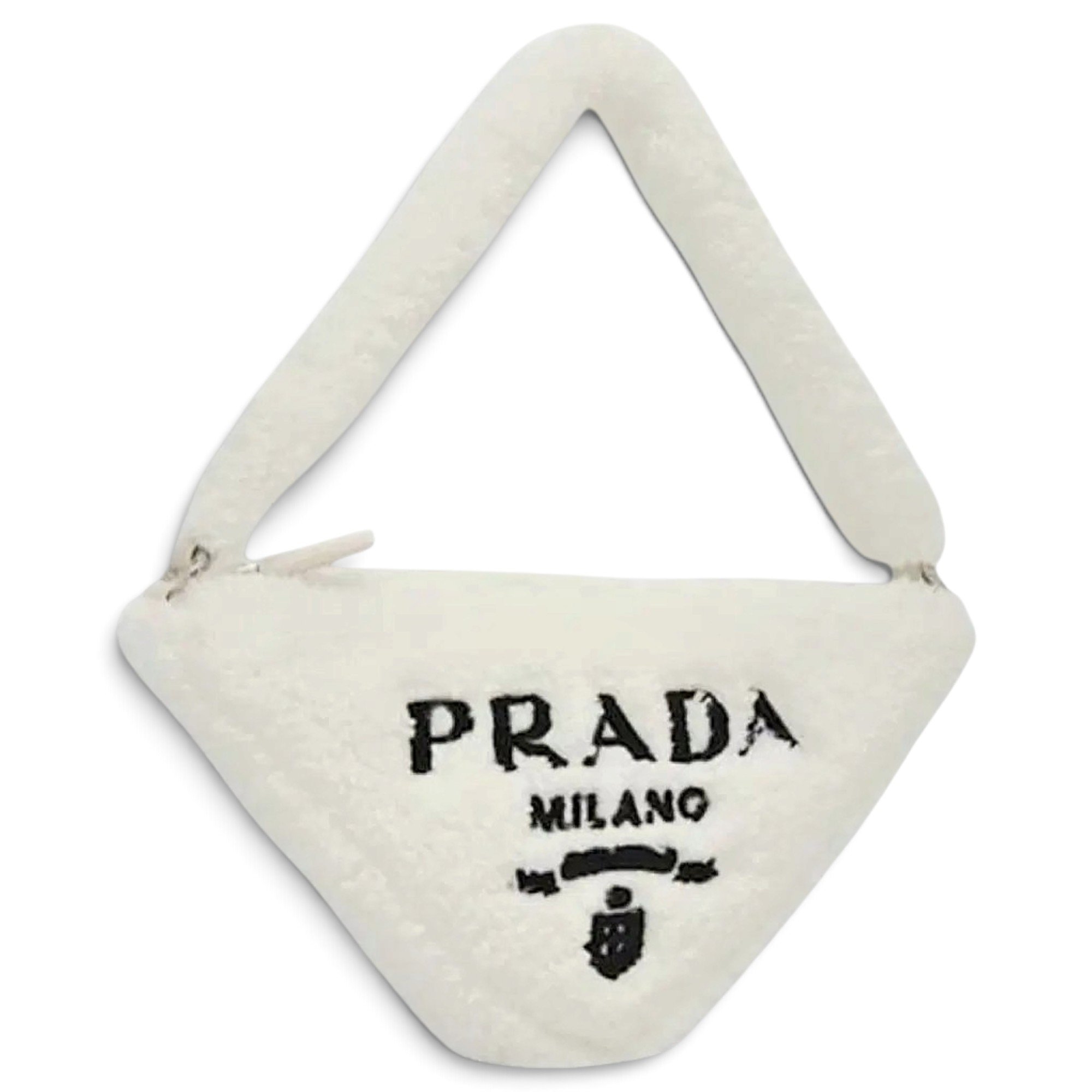 Triangle faux fur handbag