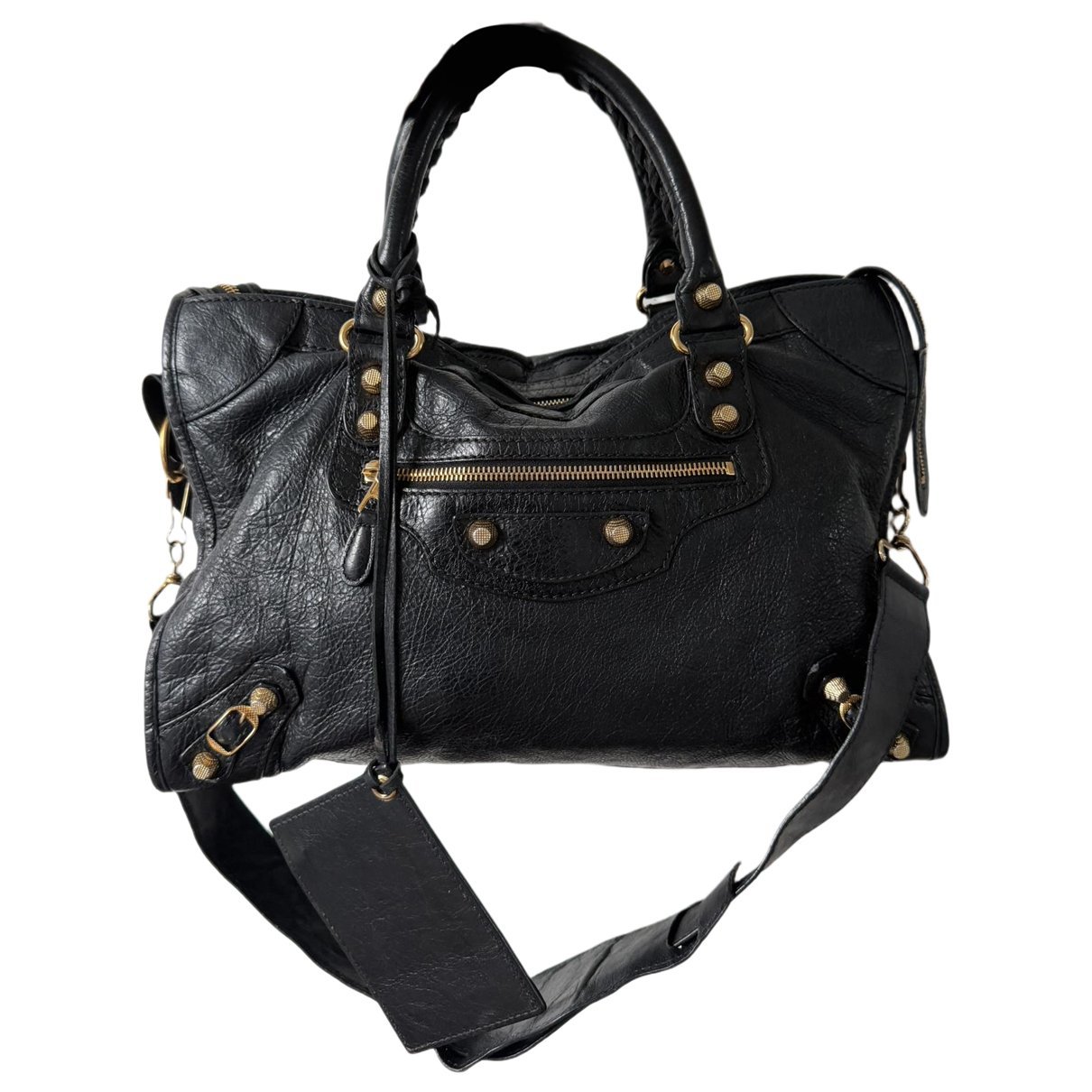 City leather handbag