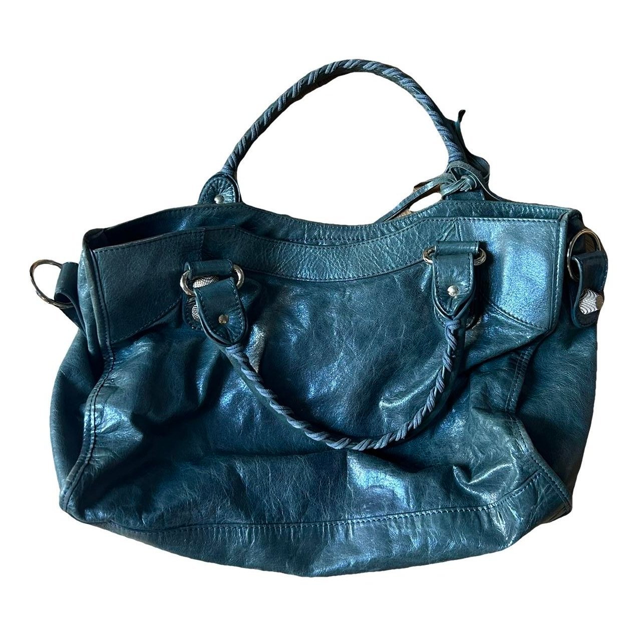City leather handbag