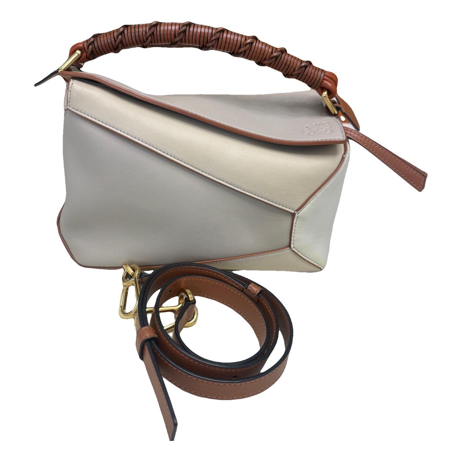Puzzle leather handbag