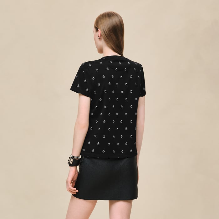 Noir "Anneau Finesse" Straight T-shirt