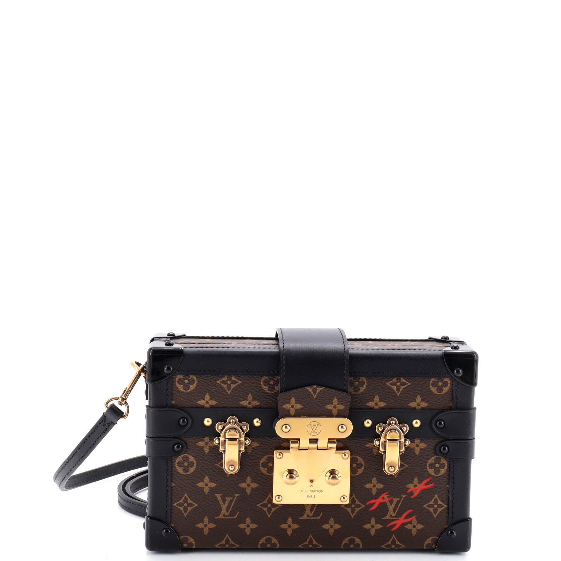 Louis Vuitton Petite Malle Handbag Monogram Canvas