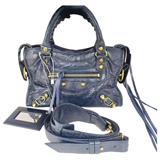City leather handbag