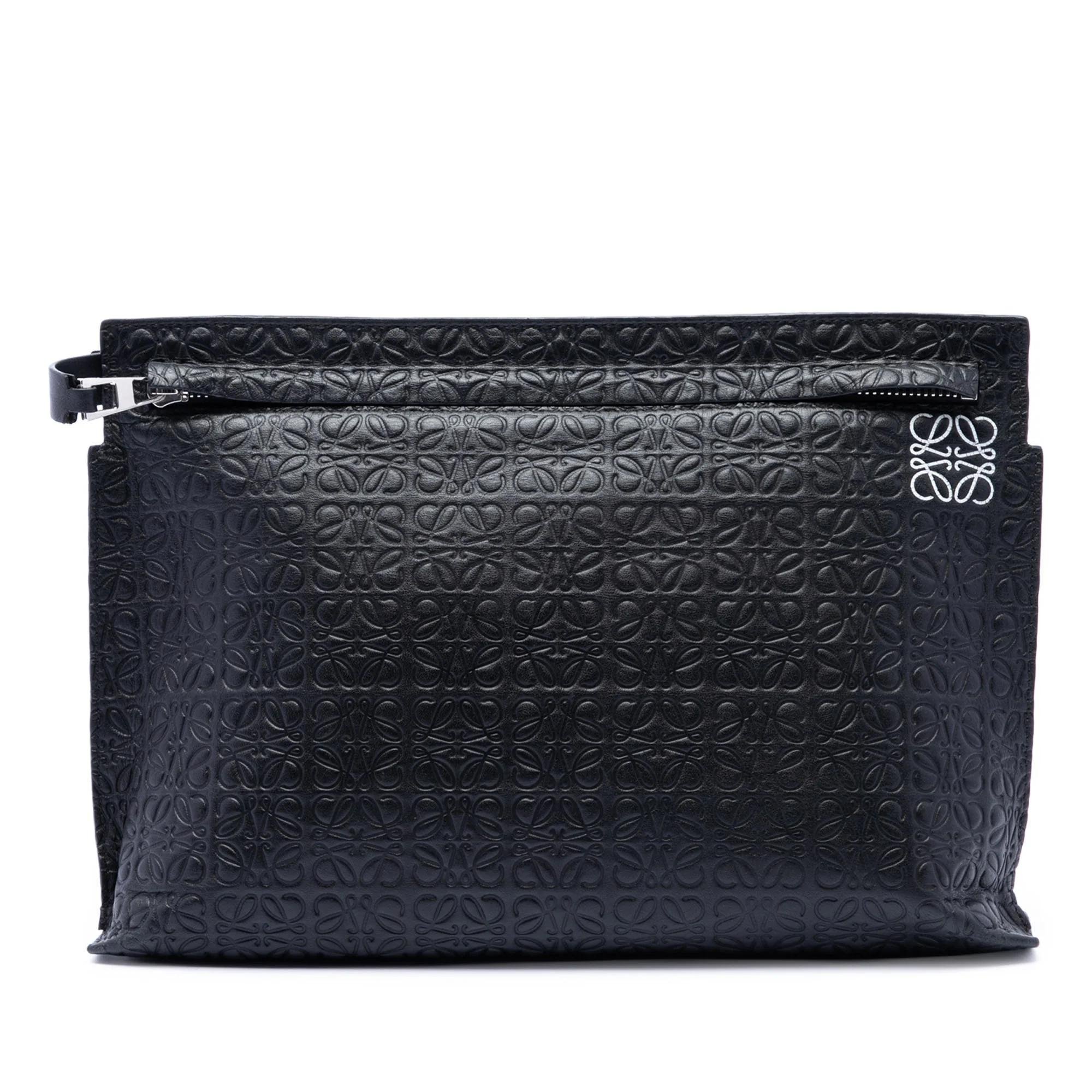 Leather clutch bag