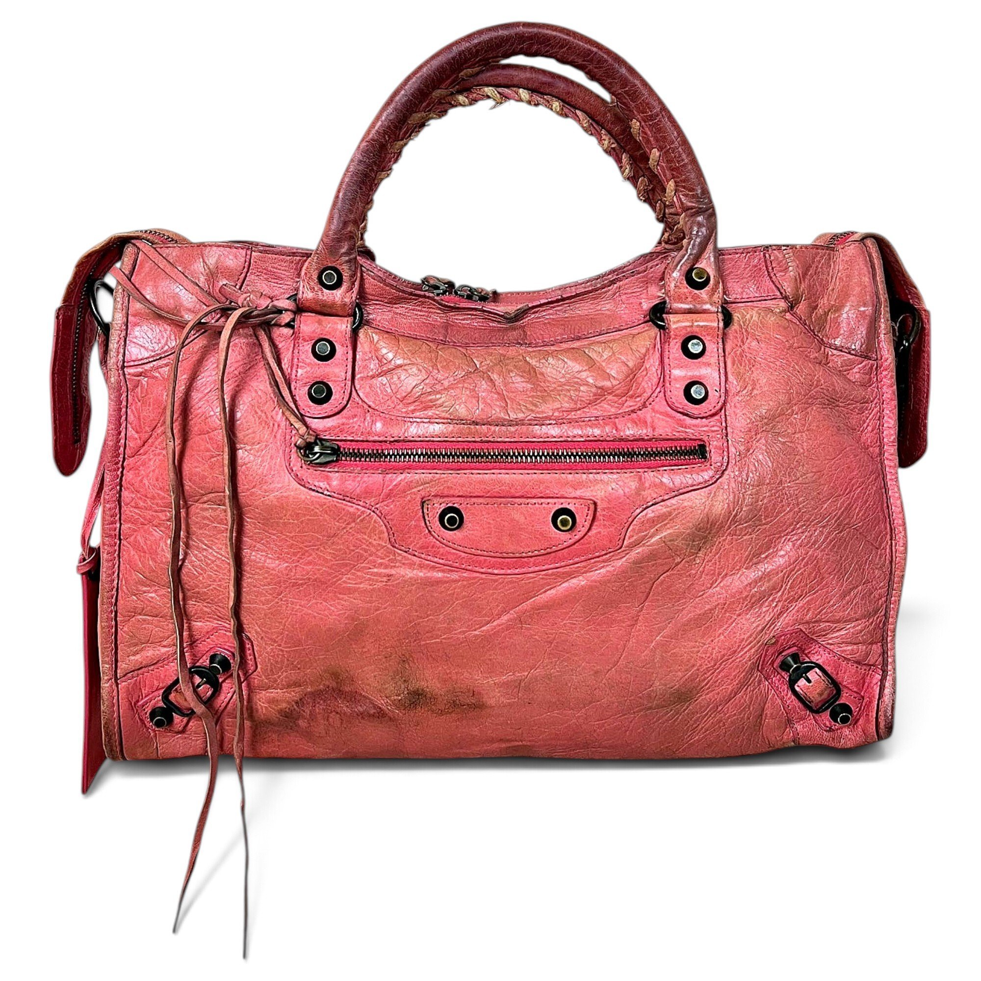 City leather handbag