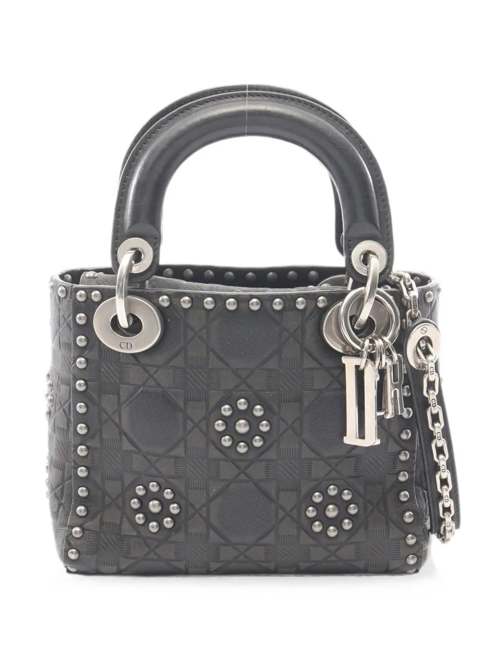 2000s Lady Dior studded tote bag