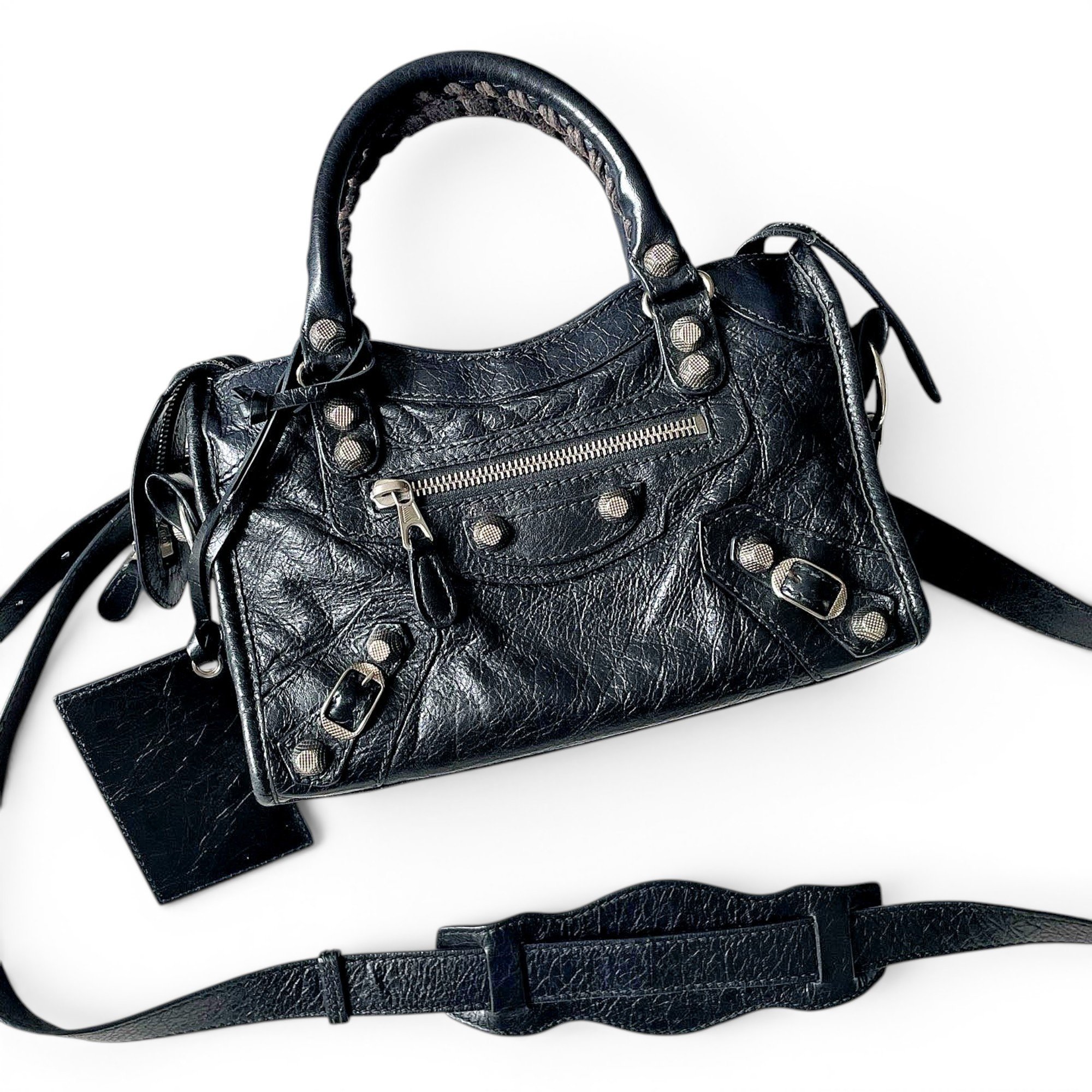 City leather handbag