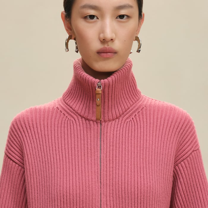 Rose Sorbet Wool Knit Jacket