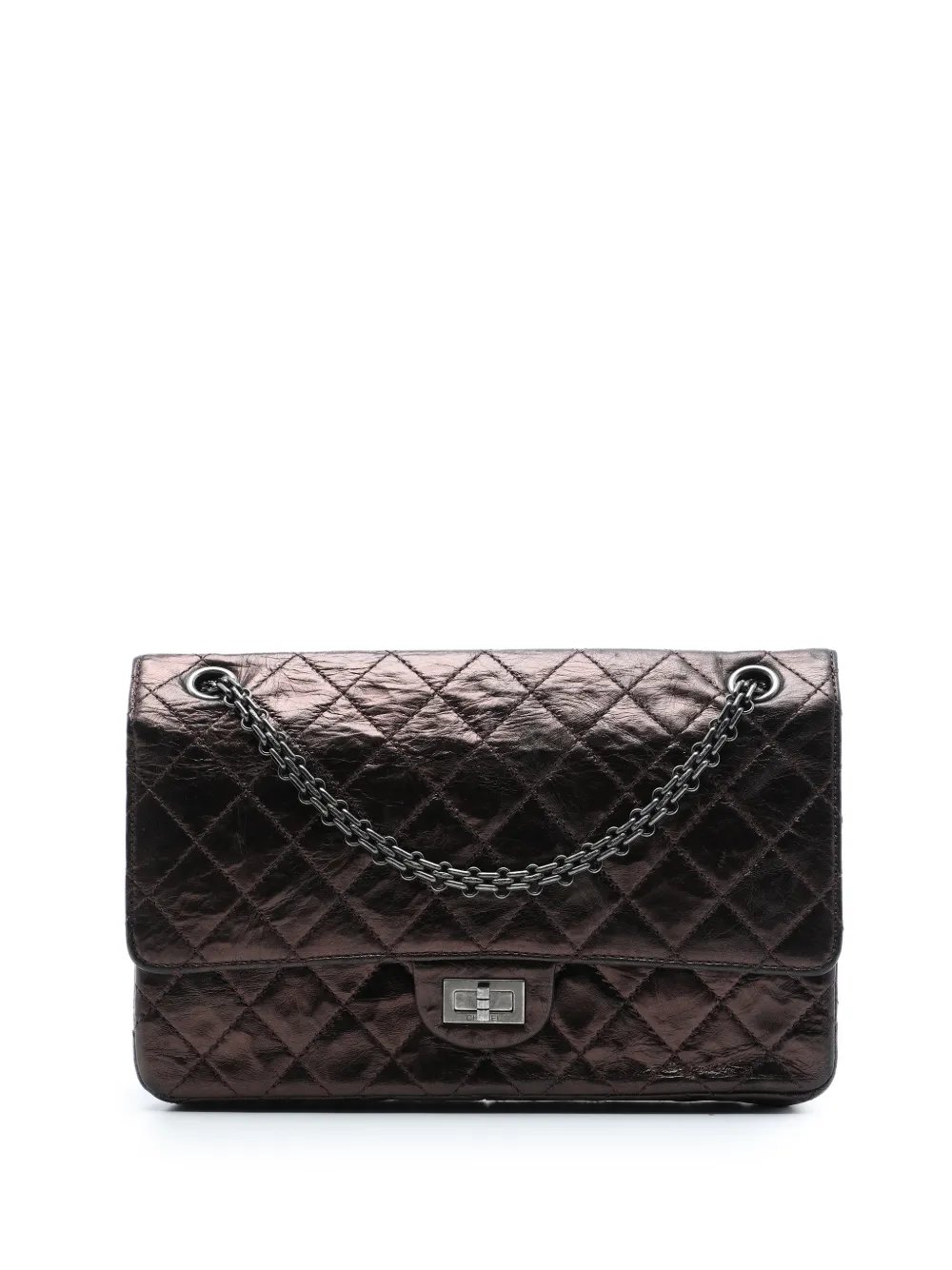 2013-2014 Quilted Metallic Aged Calfskin Reissue 2.55 Double Flap 226 shoulder bag
