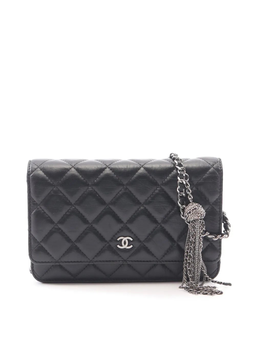 2018-2019 CC Quilted Aged Calfskin Tassel Wallet On Chain crossbody bag