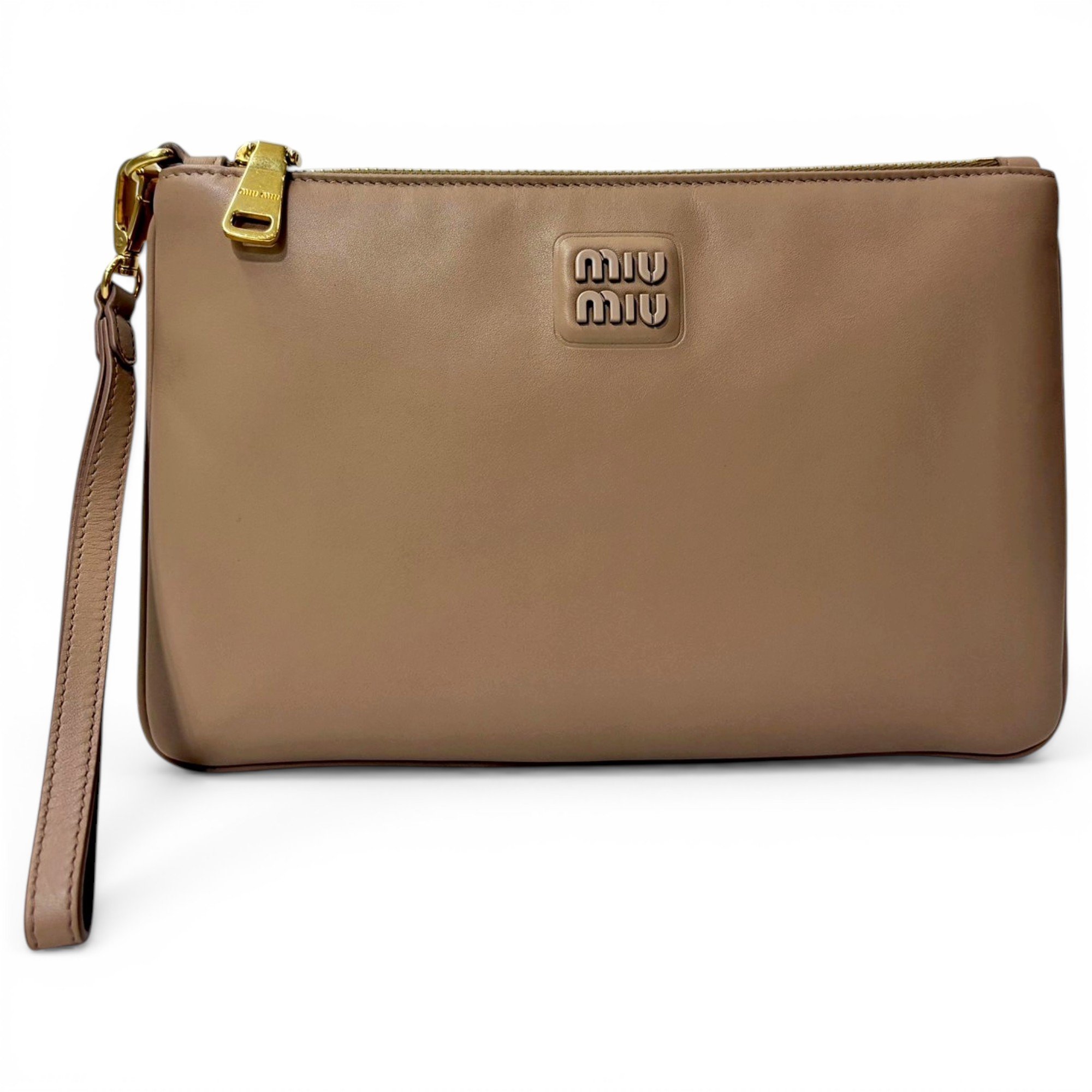 Leather clutch bag