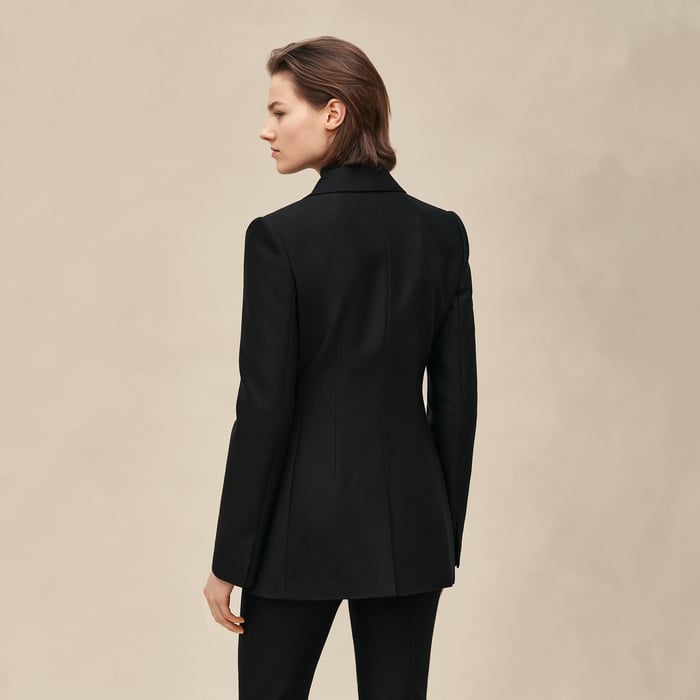 Noir Wraparound Suit Jacket