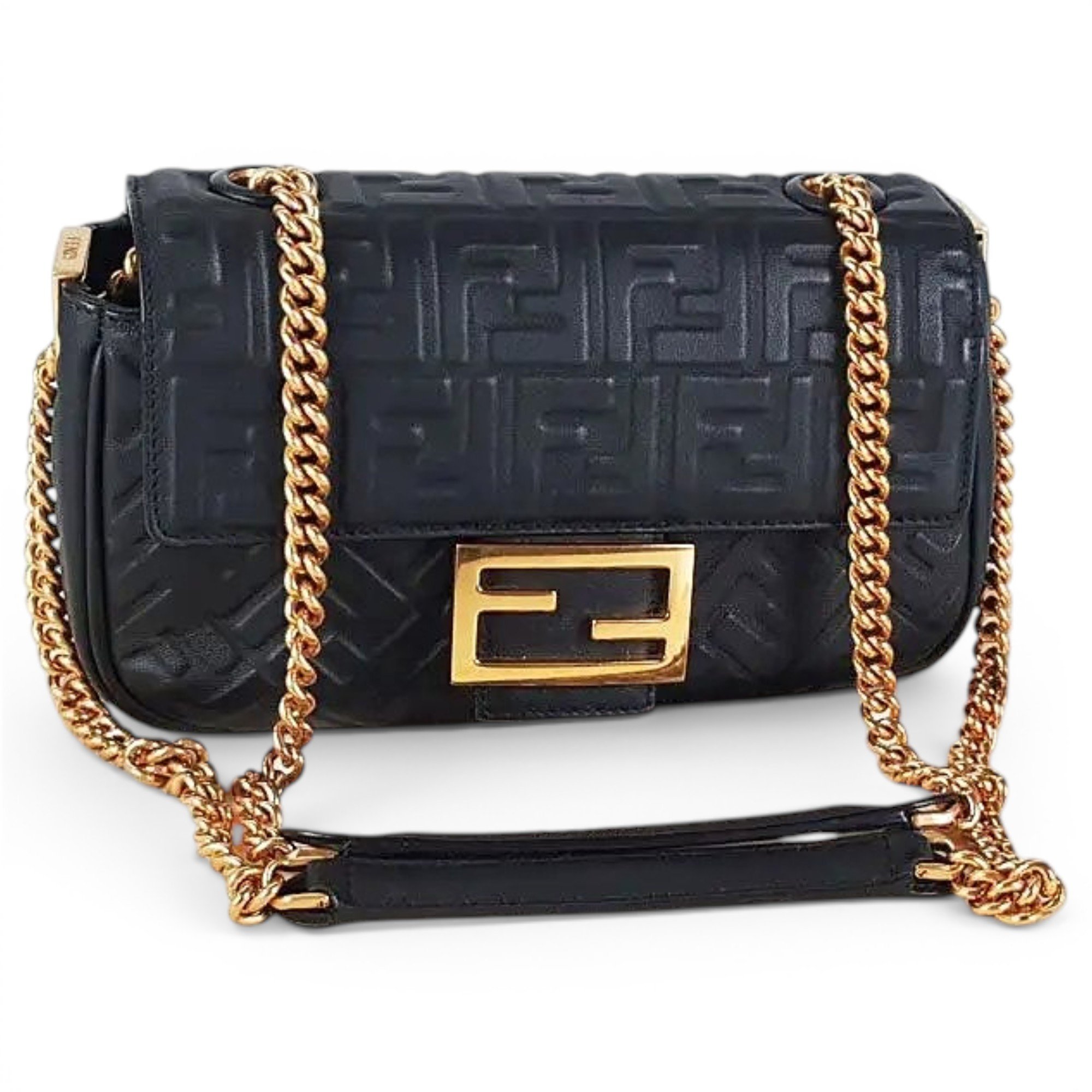 Baguette Chain Midi leather handbag