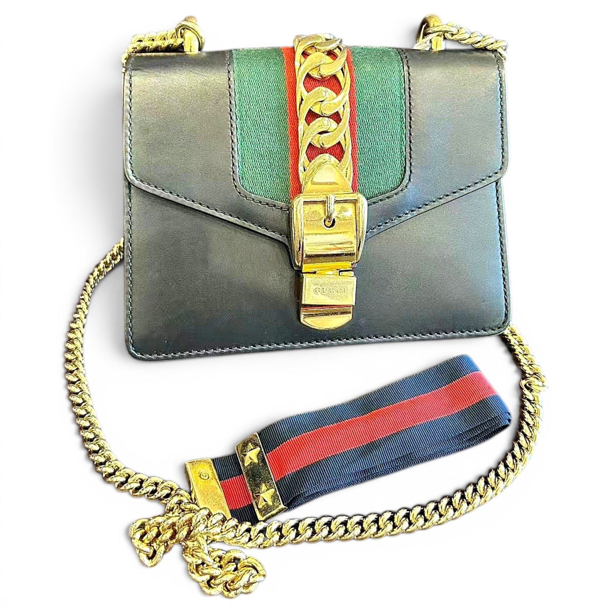 Sylvie Flap Chain leather crossbody bag