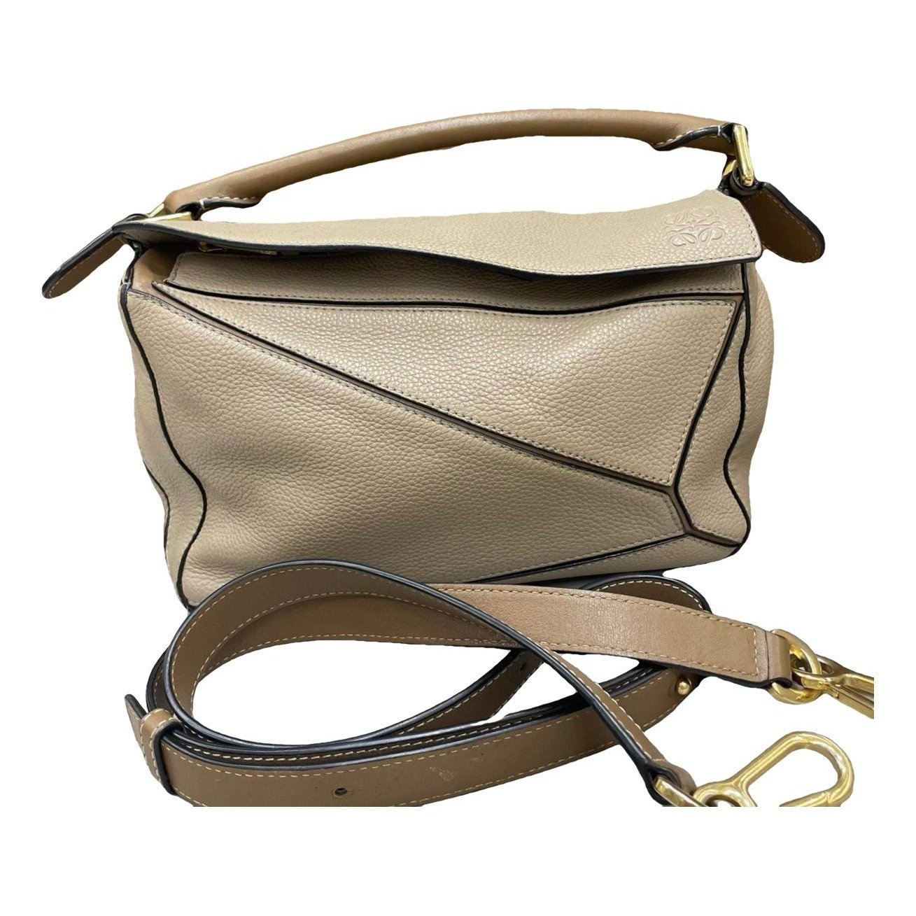 Puzzle leather handbag