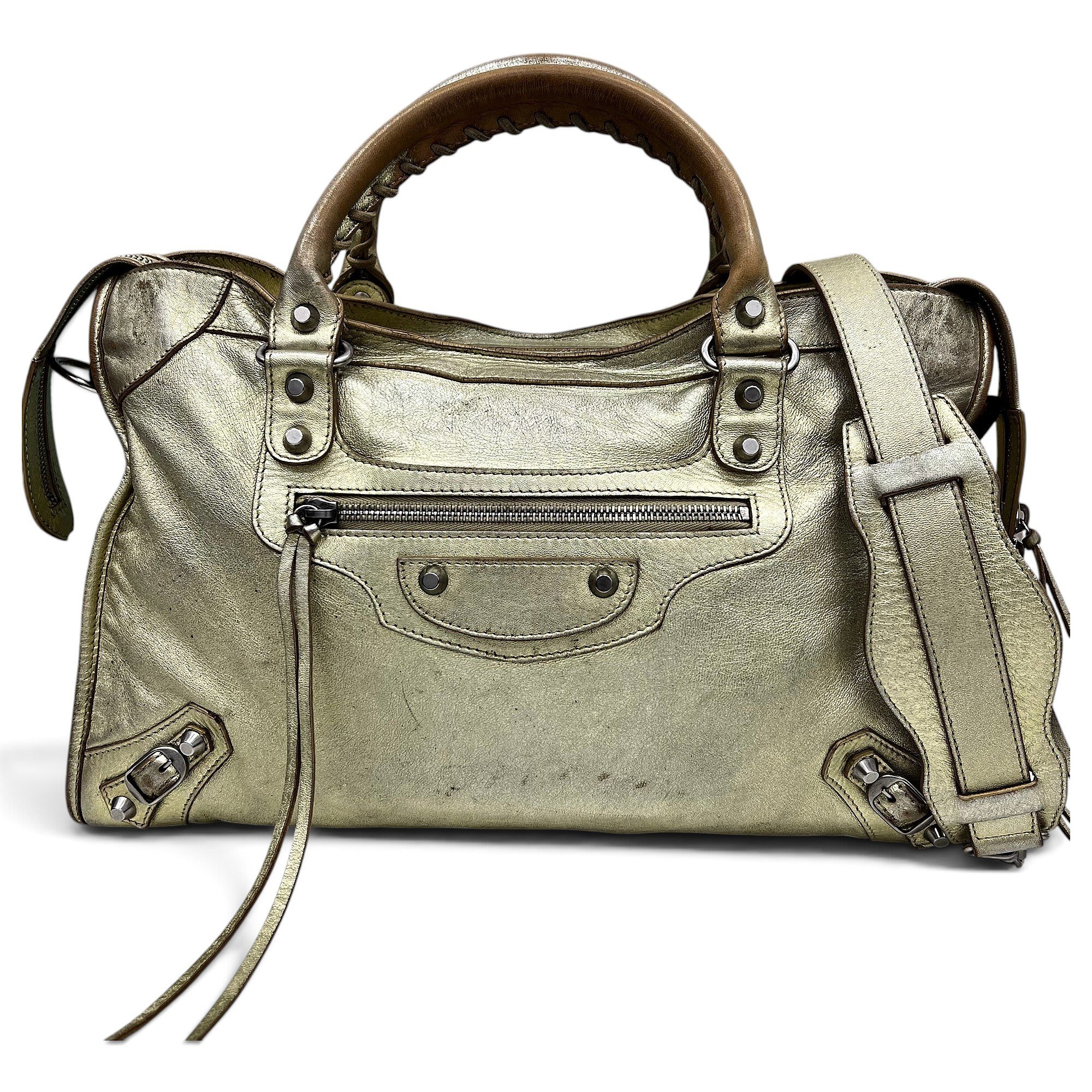 City leather handbag