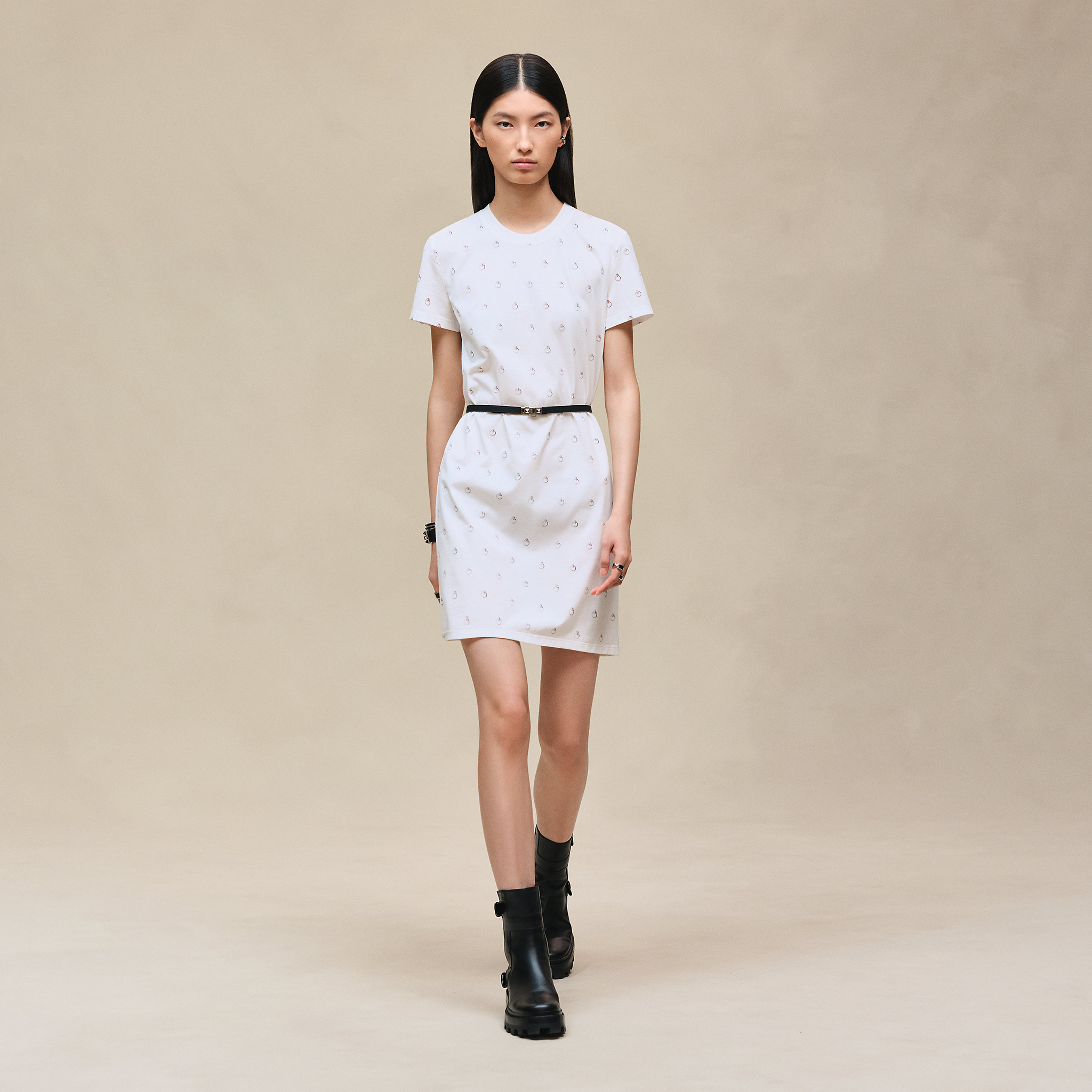 Robe droite imprimé « Anneau Finesse »