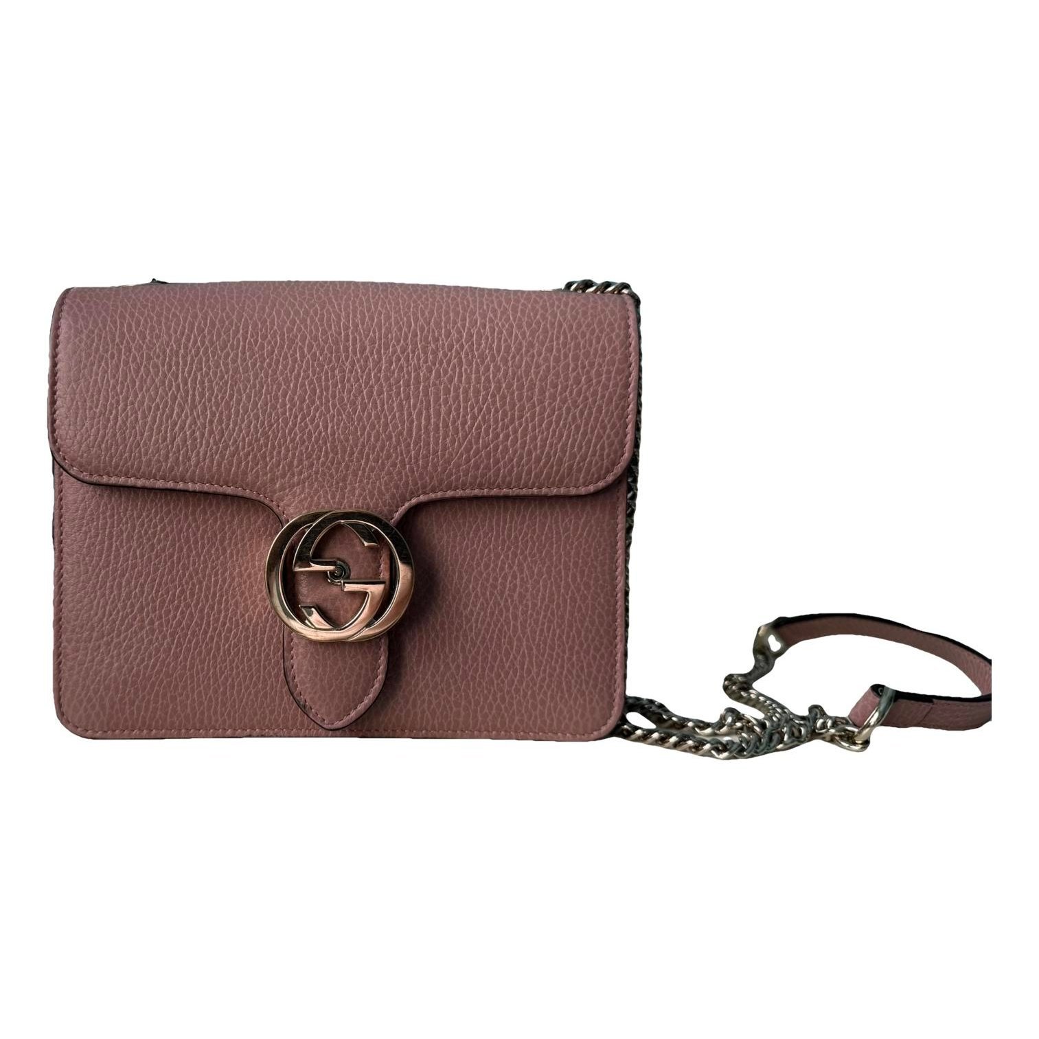 Interlocking leather crossbody bag