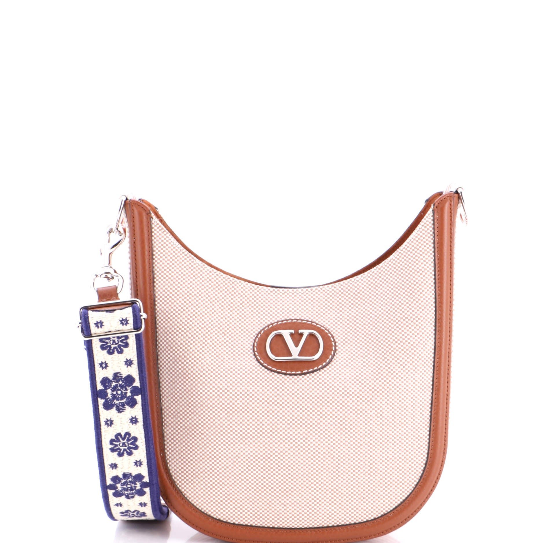 Valentino Garavani Antibes Crossbody Bag Canvas with Leather Small