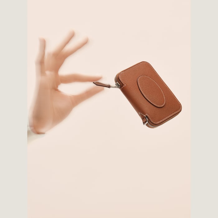 Gold Macaron Compact Wallet