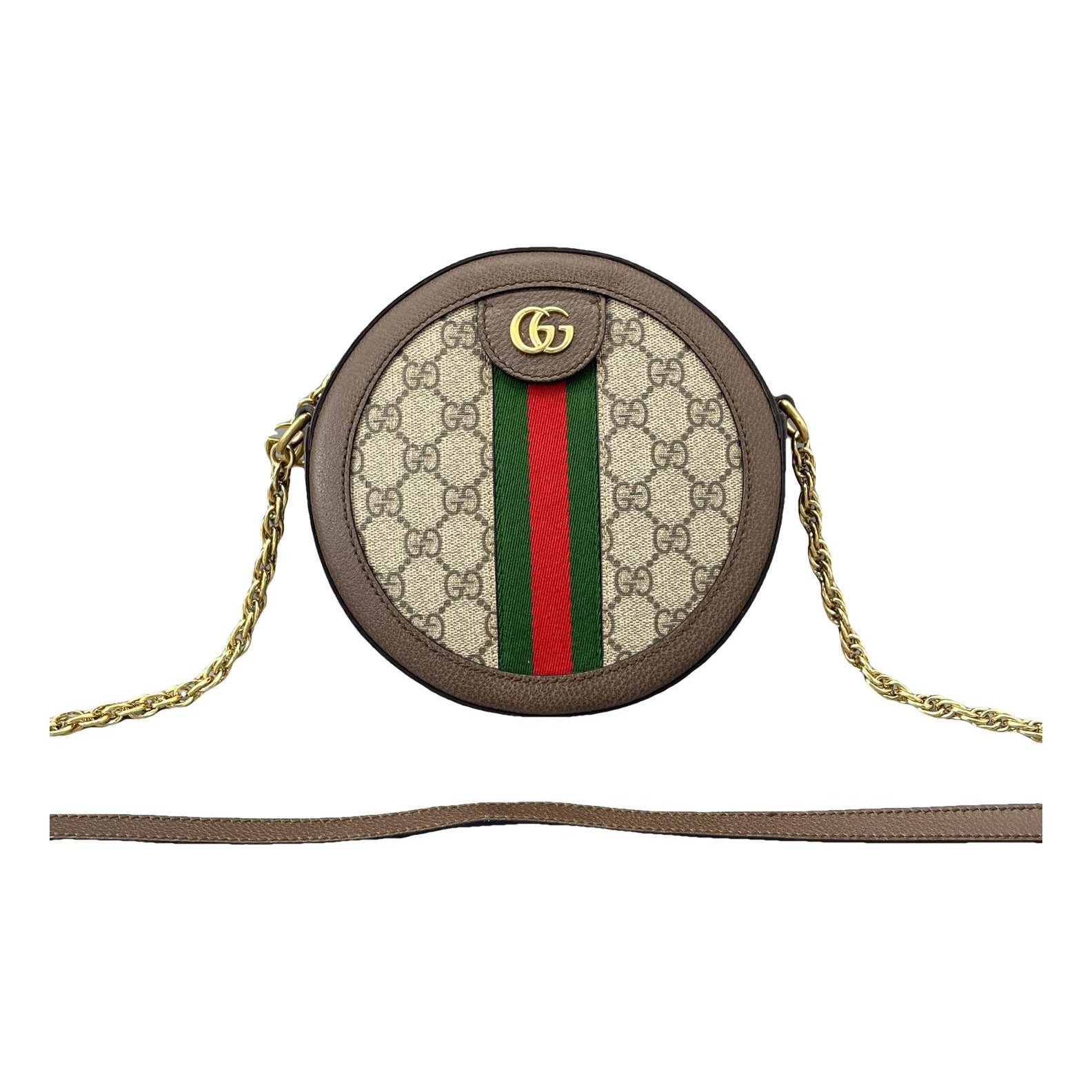 Ophidia Round leather crossbody bag