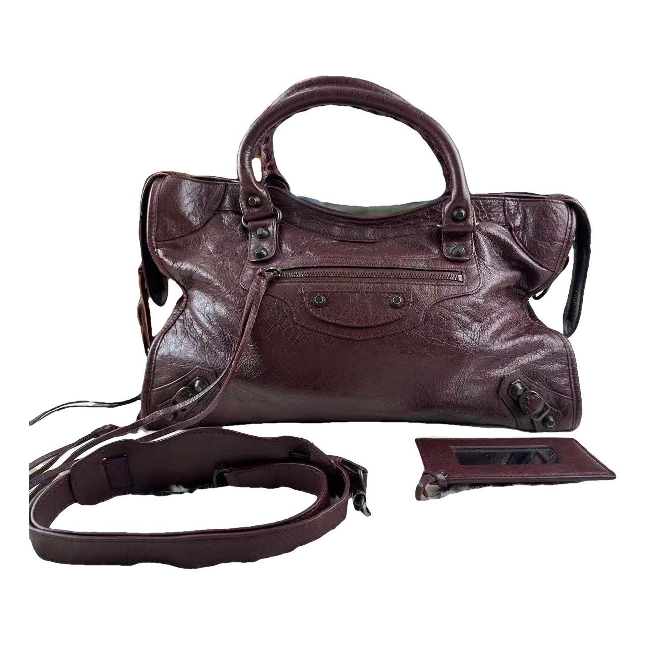 City leather handbag