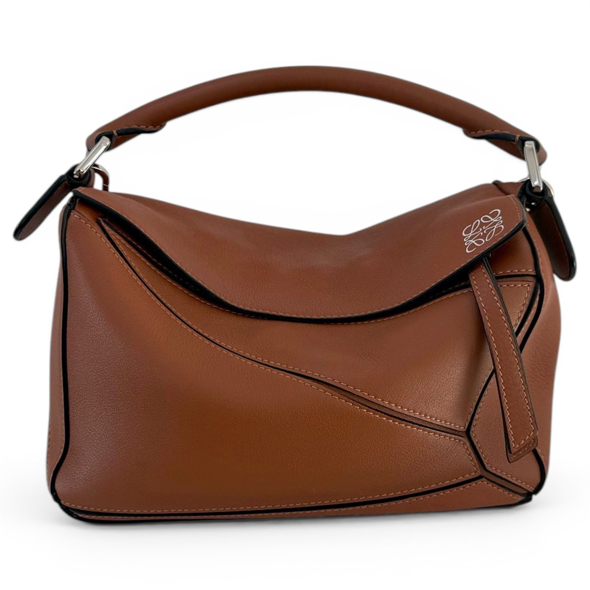 Puzzle leather handbag