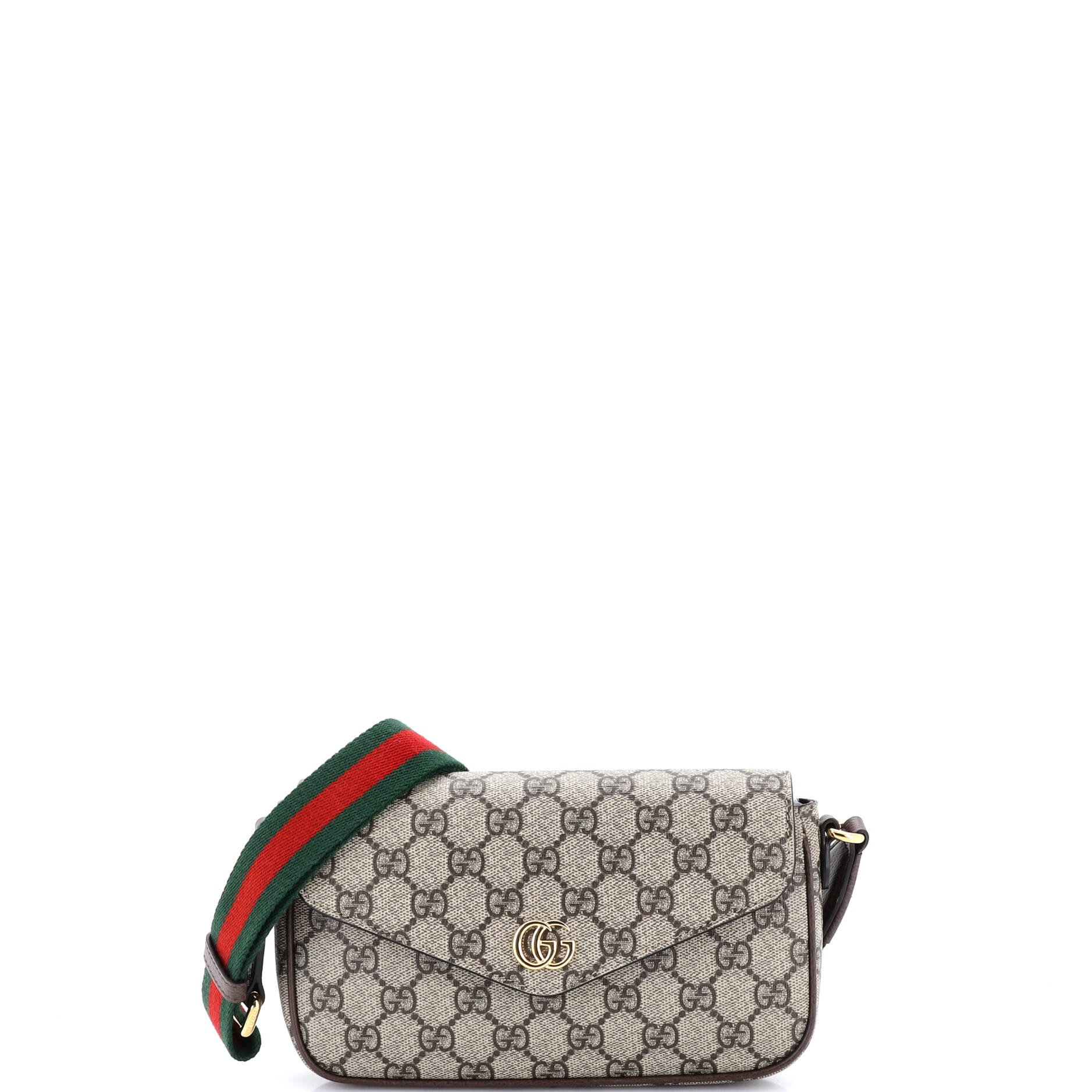 Gucci Ophidia Envelope Flap Shoulder Bag GG Coated Canvas Mini