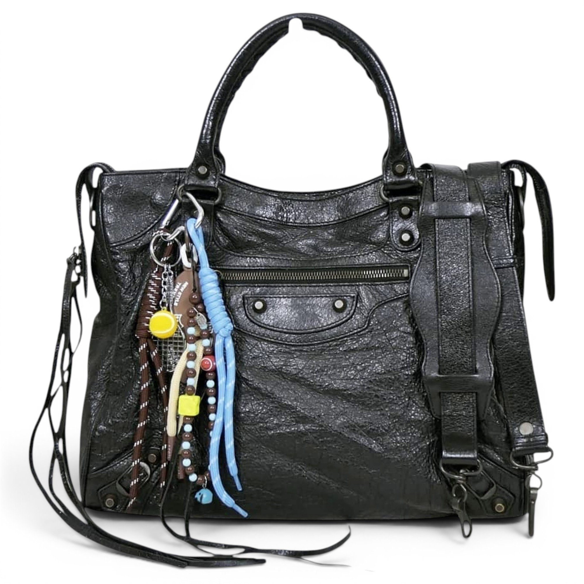 City leather handbag