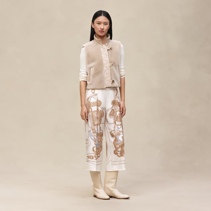 Beige Glaise Sleeveless Short Vest