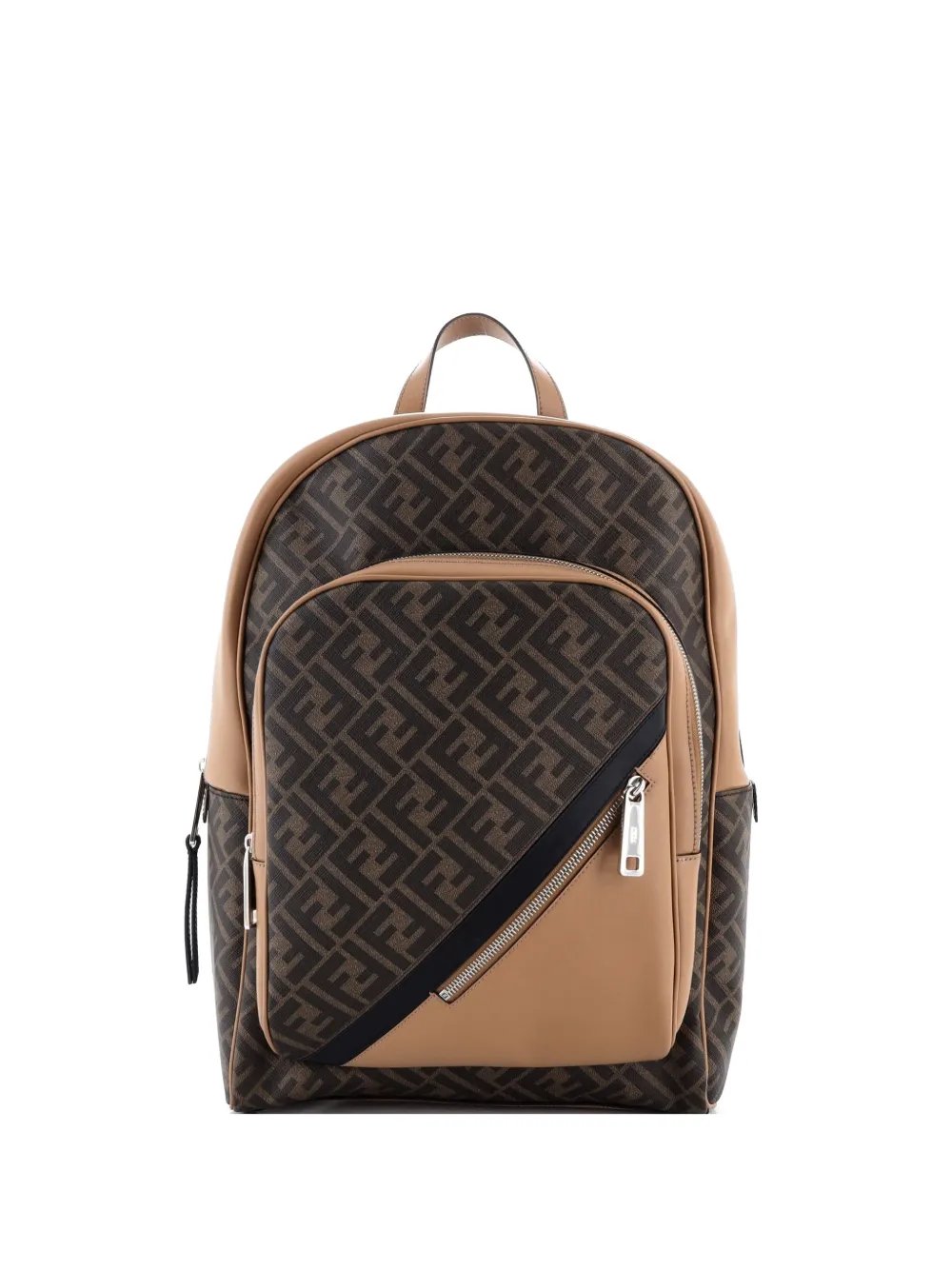 Front Pocket Chiodo Zucca Coated Canvas with Leather Large backpack